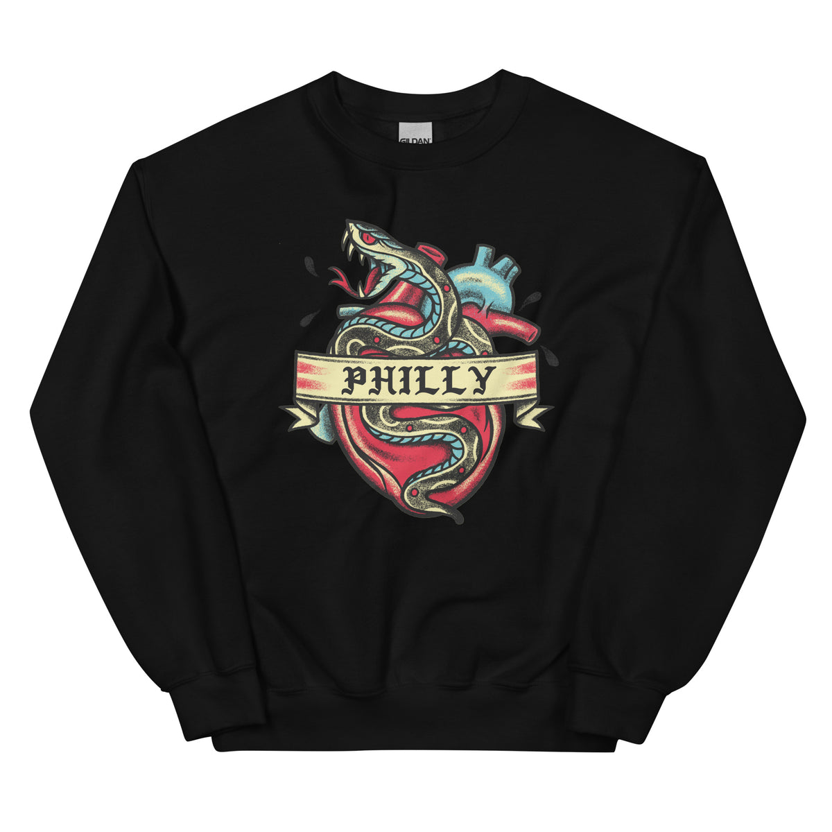 Philly Snake tattoo black sweatshirt Phillygoat