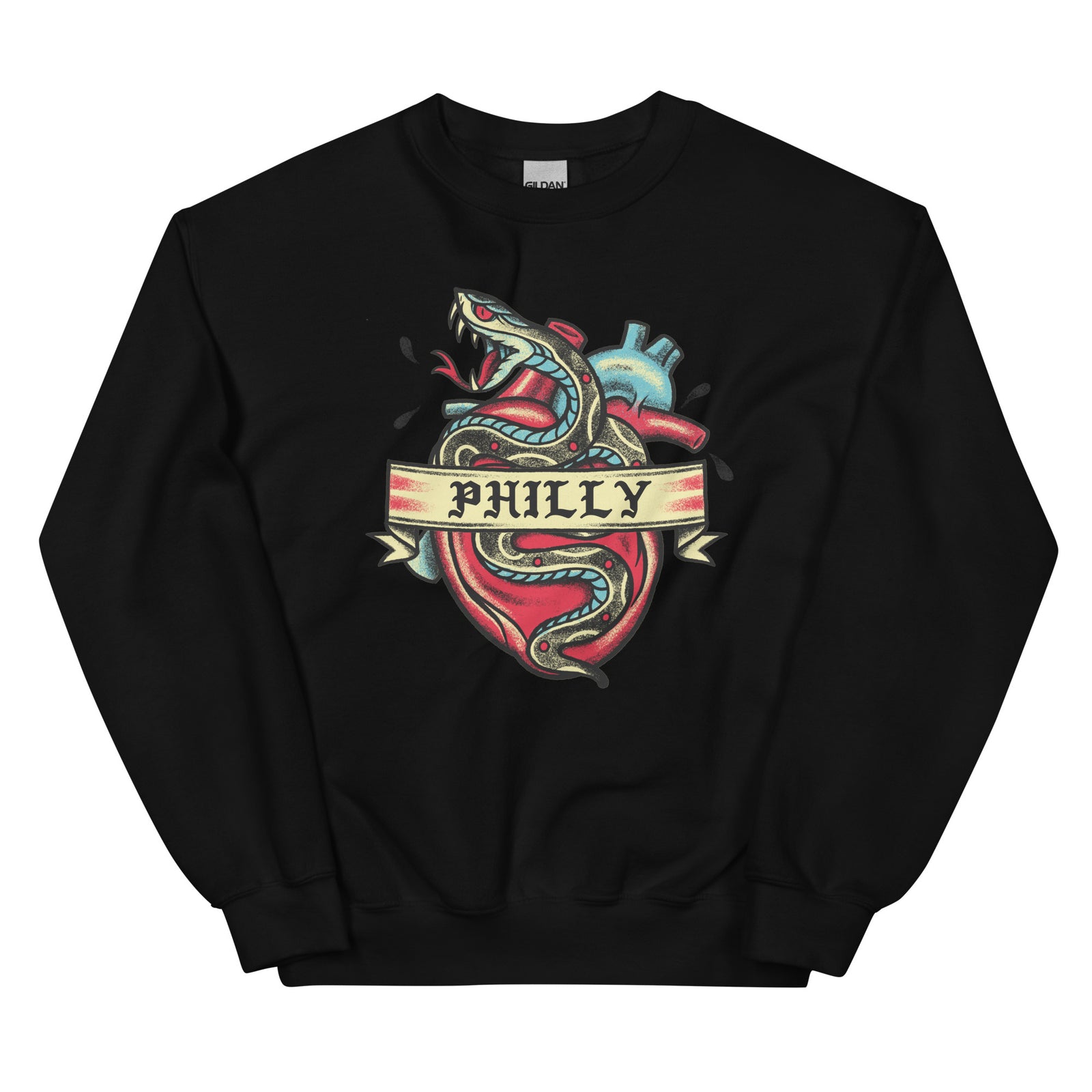 Philly Snake tattoo black sweatshirt Phillygoat