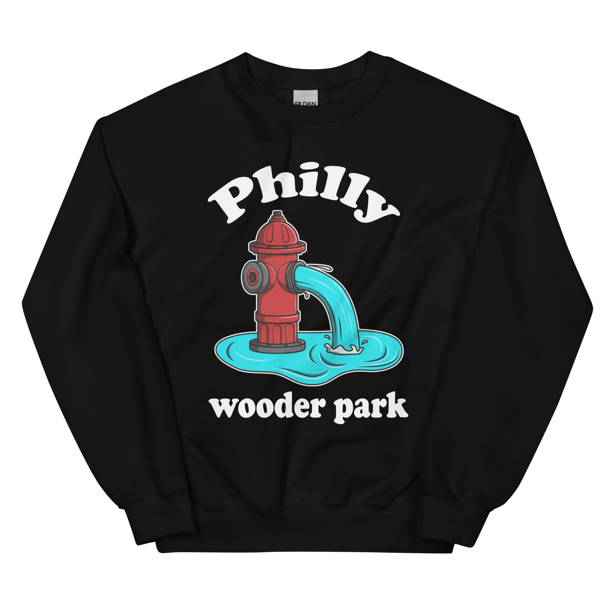 Philadelphia Philly wooder park fire hydrant funny black sweatshirt Phillygoat
