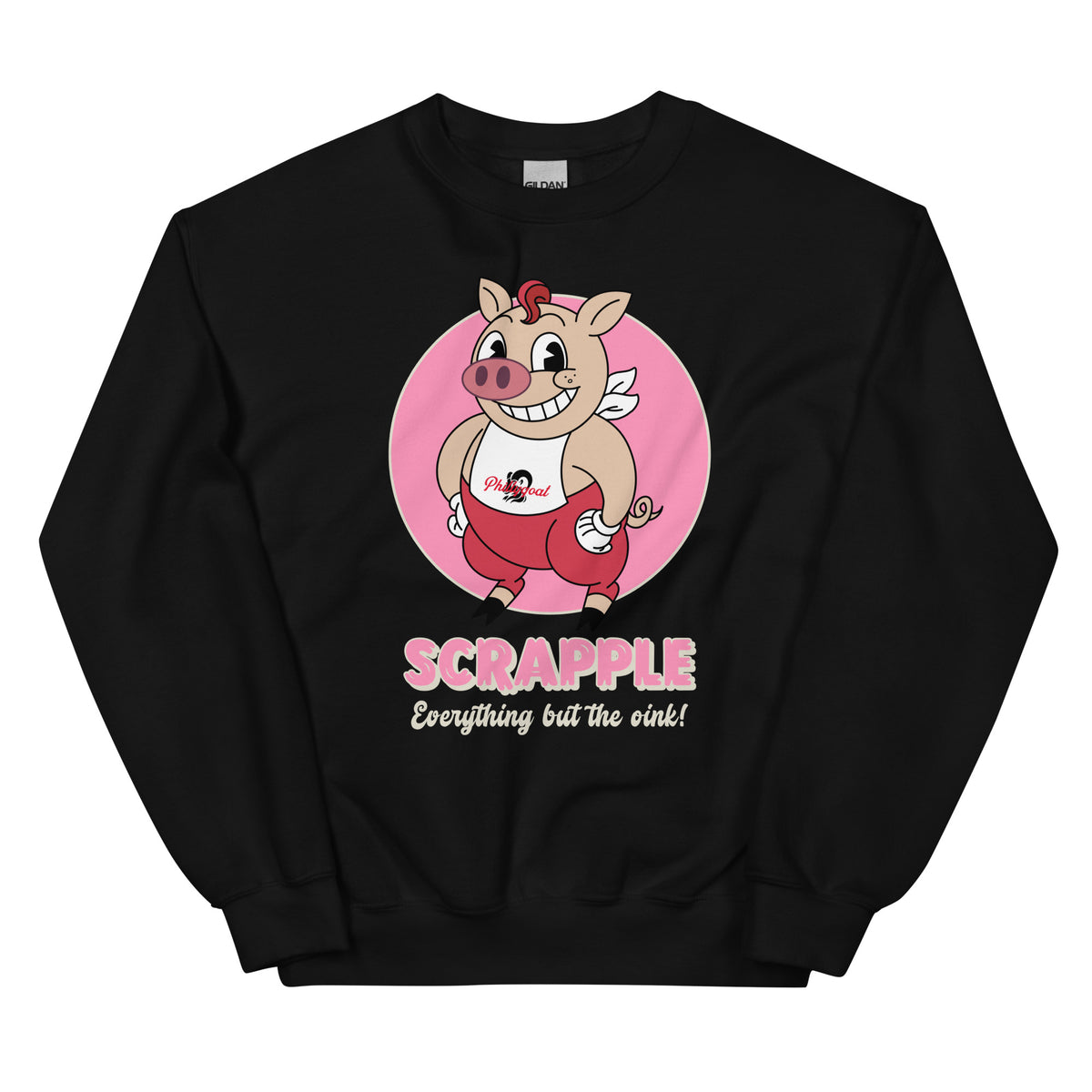 Philadelphia Philly scrapple pig black sweatshirt Phillygoat