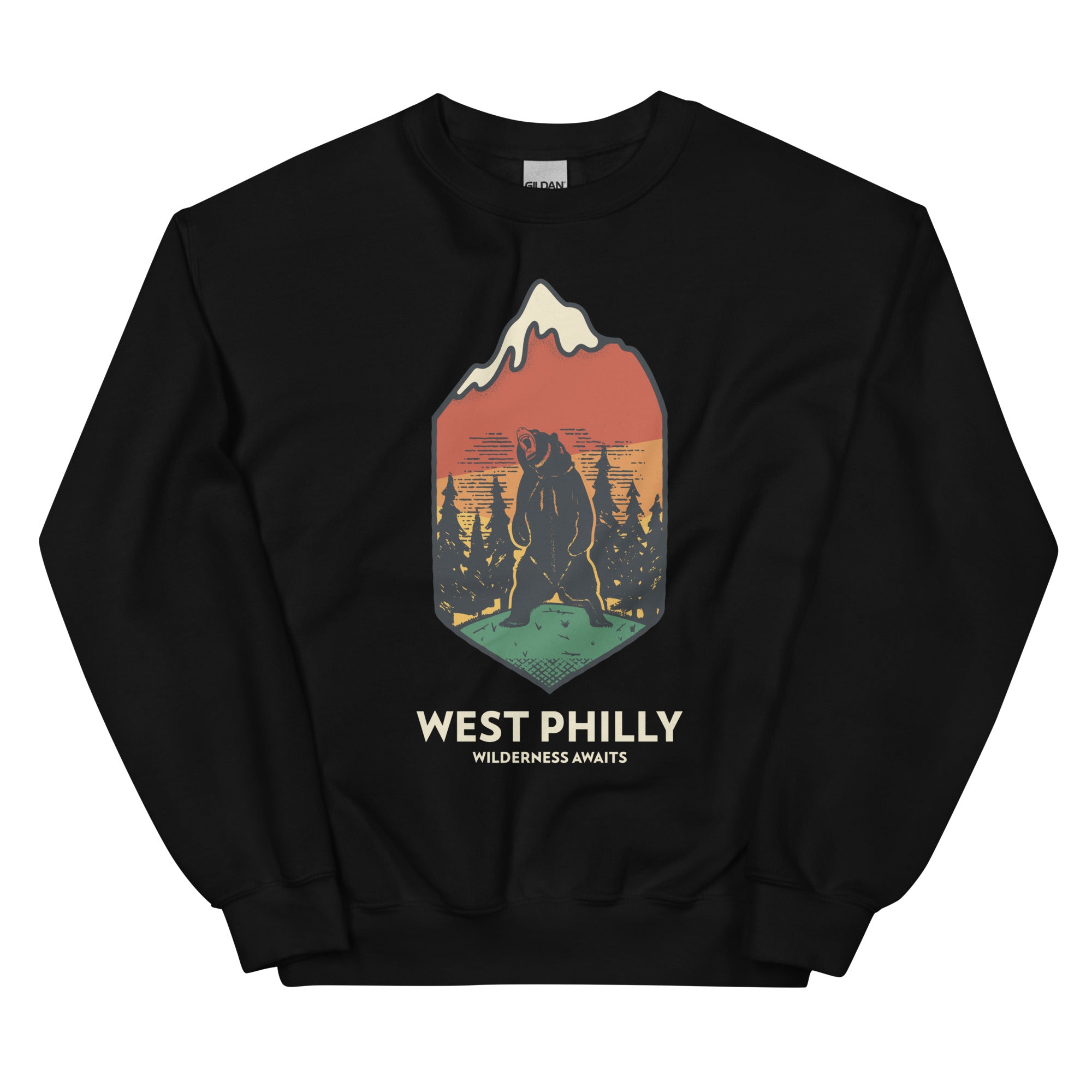 West Philly Wilderness Philadelphia outdoors black sweatshirt Phillygoat