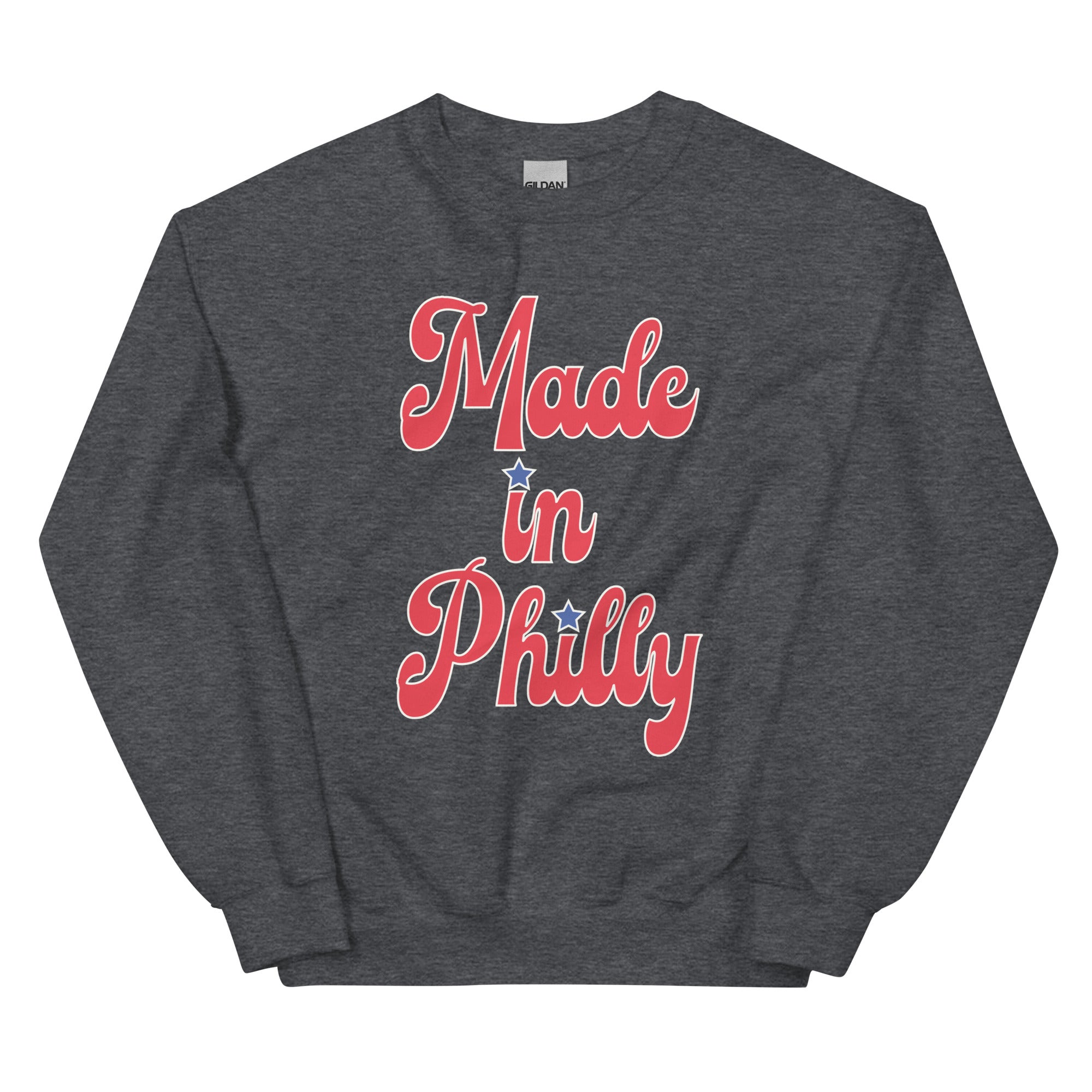 Made in Philly Philadelphia dark heather grey sweatshirt Phillygoat