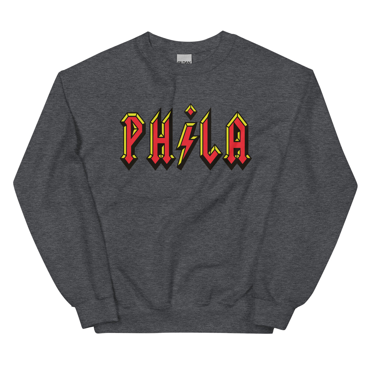 Philadelphia ACDC Phila high voltage dark heather grey sweatshirt Phillygoat