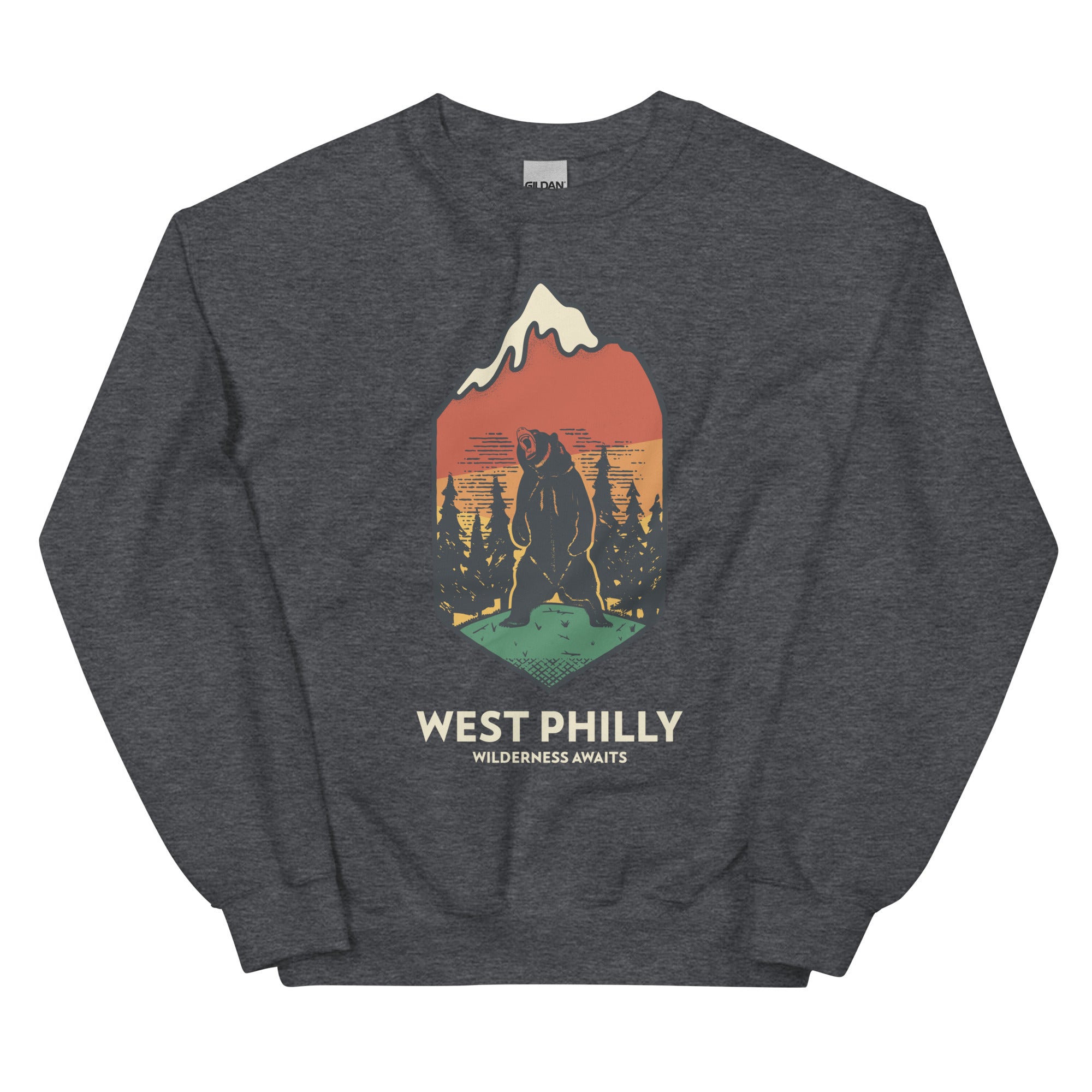 West Philly Wilderness Philadelphia outdoors dark heather grey sweatshirt Phillygoat