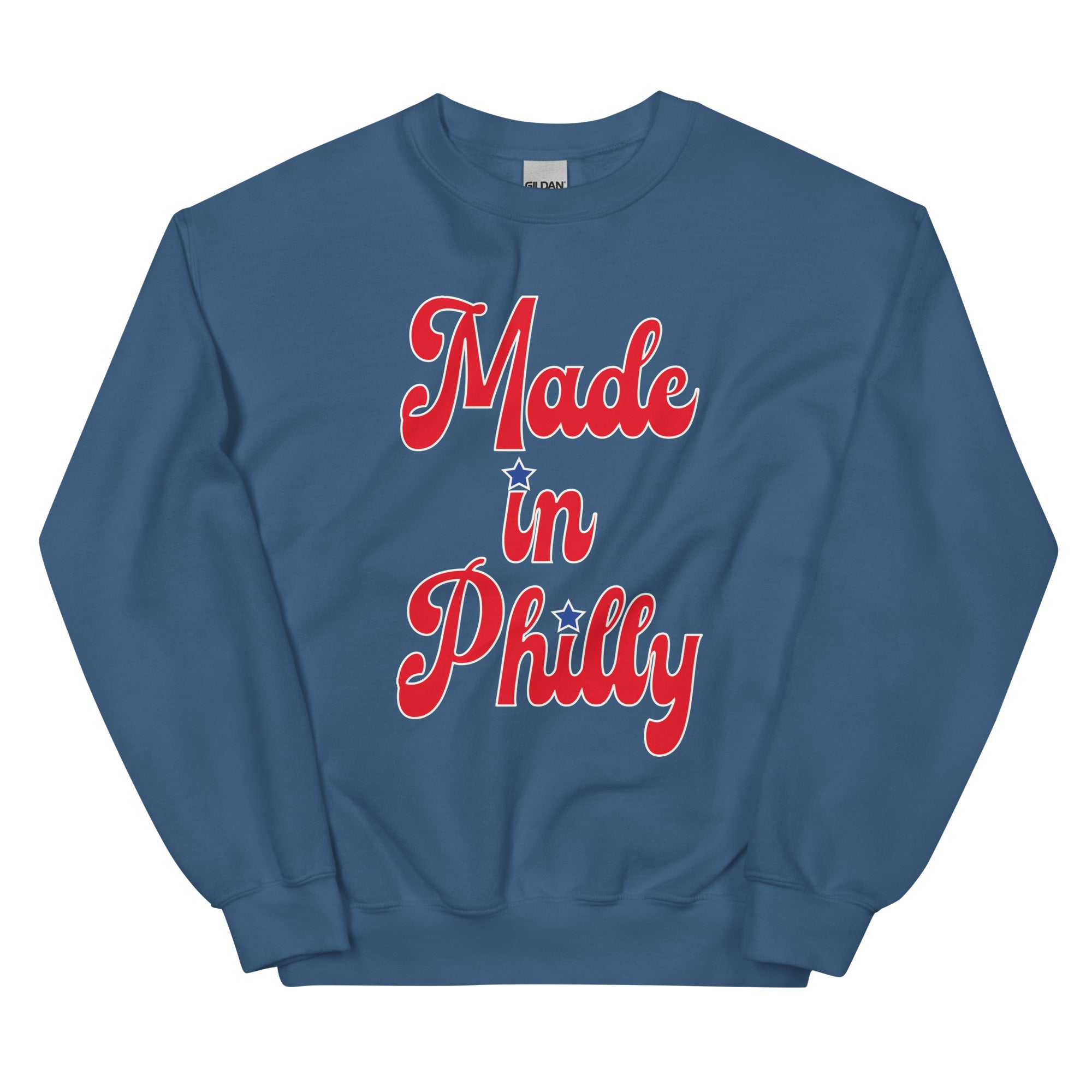 Made in Philly Philadelphia blue sweatshirt Phillygoat