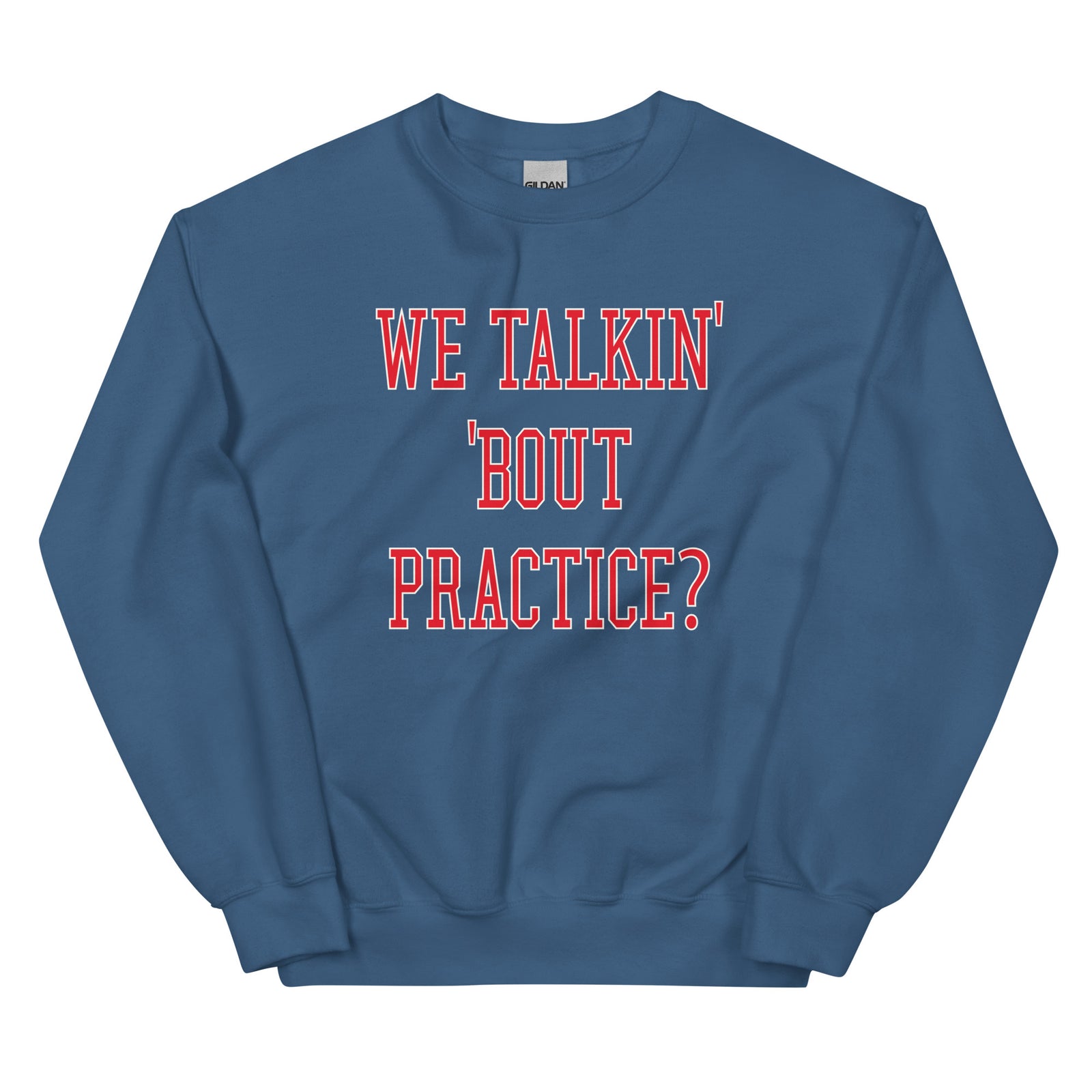 Philadelphia 76ers Allen Iverson we talkin bout practice blue sweatshirt Phillygoat