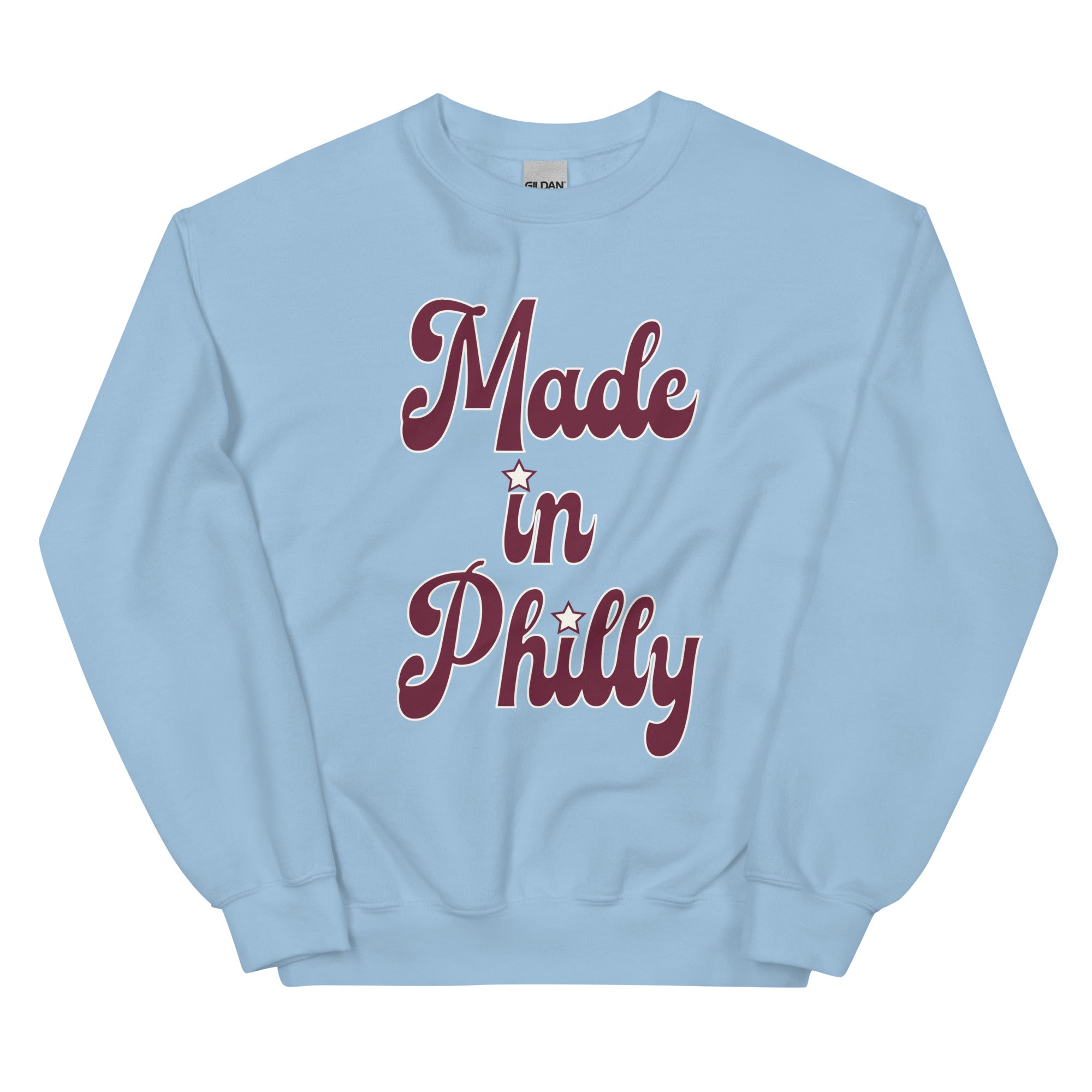Made in Philly Philadelphia light blue sweatshirt Phillygoat