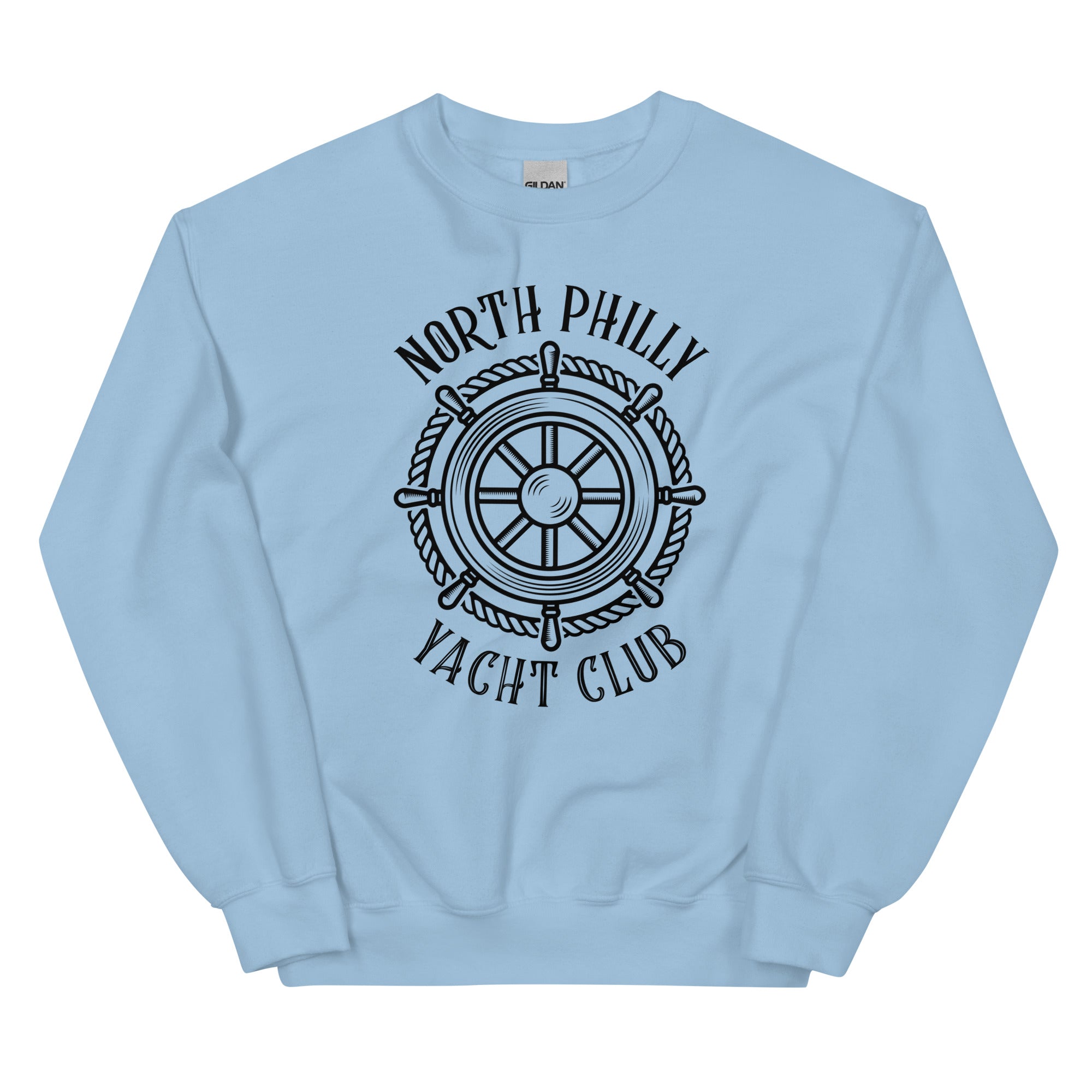 North Philly Philadelphia yacht club light blue sweatshirt Phillygoat