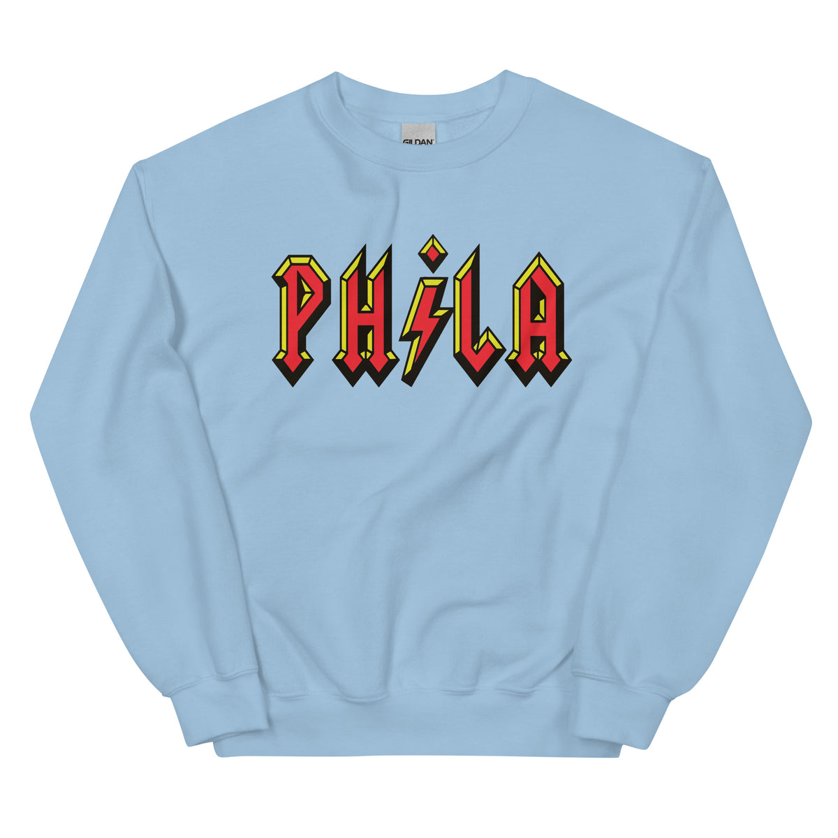 Philadelphia ACDC Phila high voltage light blue sweatshirt Phillygoat