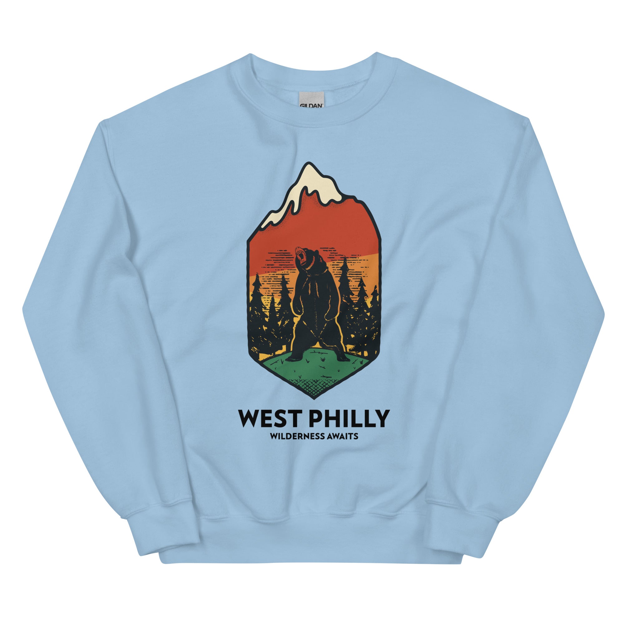 West Philly Wilderness Philadelphia outdoors light bue sweatshirt Phillygoat