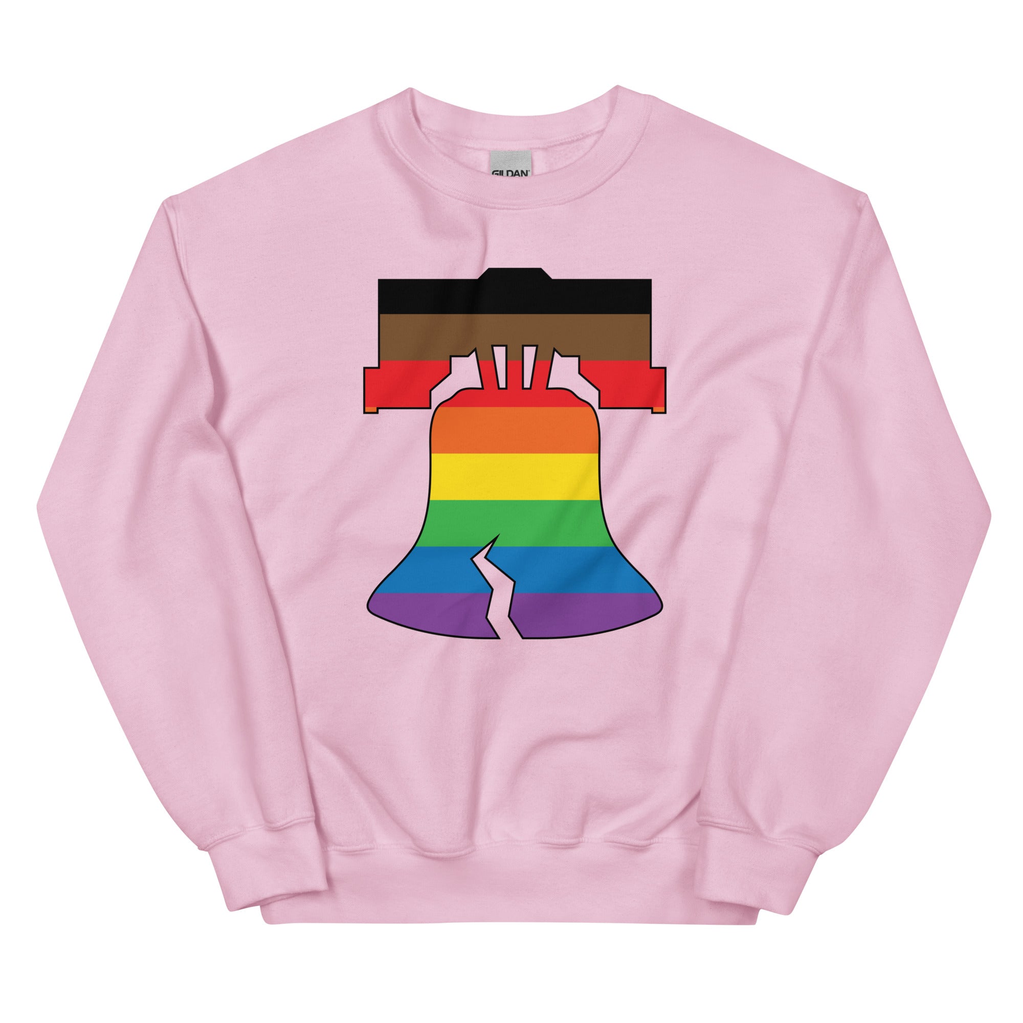 Philly pride Philadelphia LGBTQ+ rainbow liberty bell pink hoodie Phillygoat