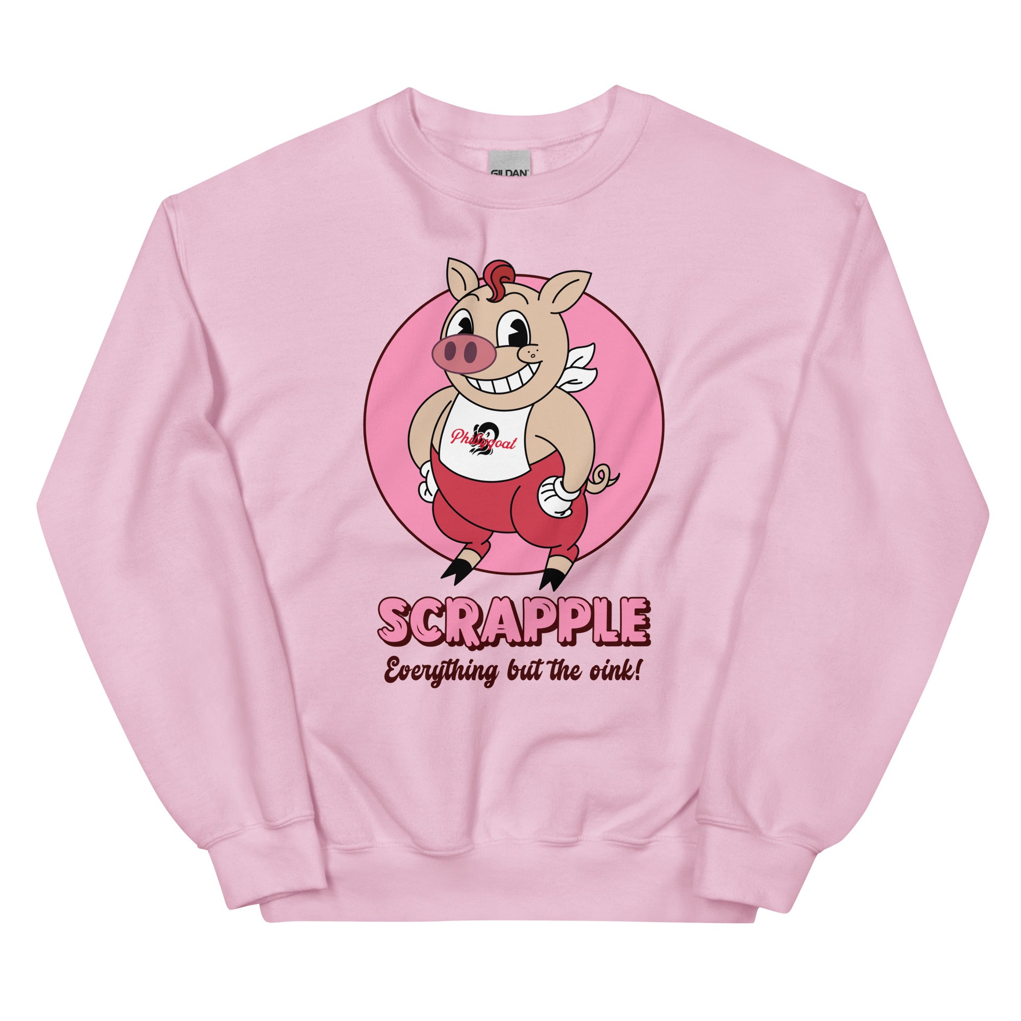 Philadelphia Philly scrapple pig pink sweatshirt Phillygoat