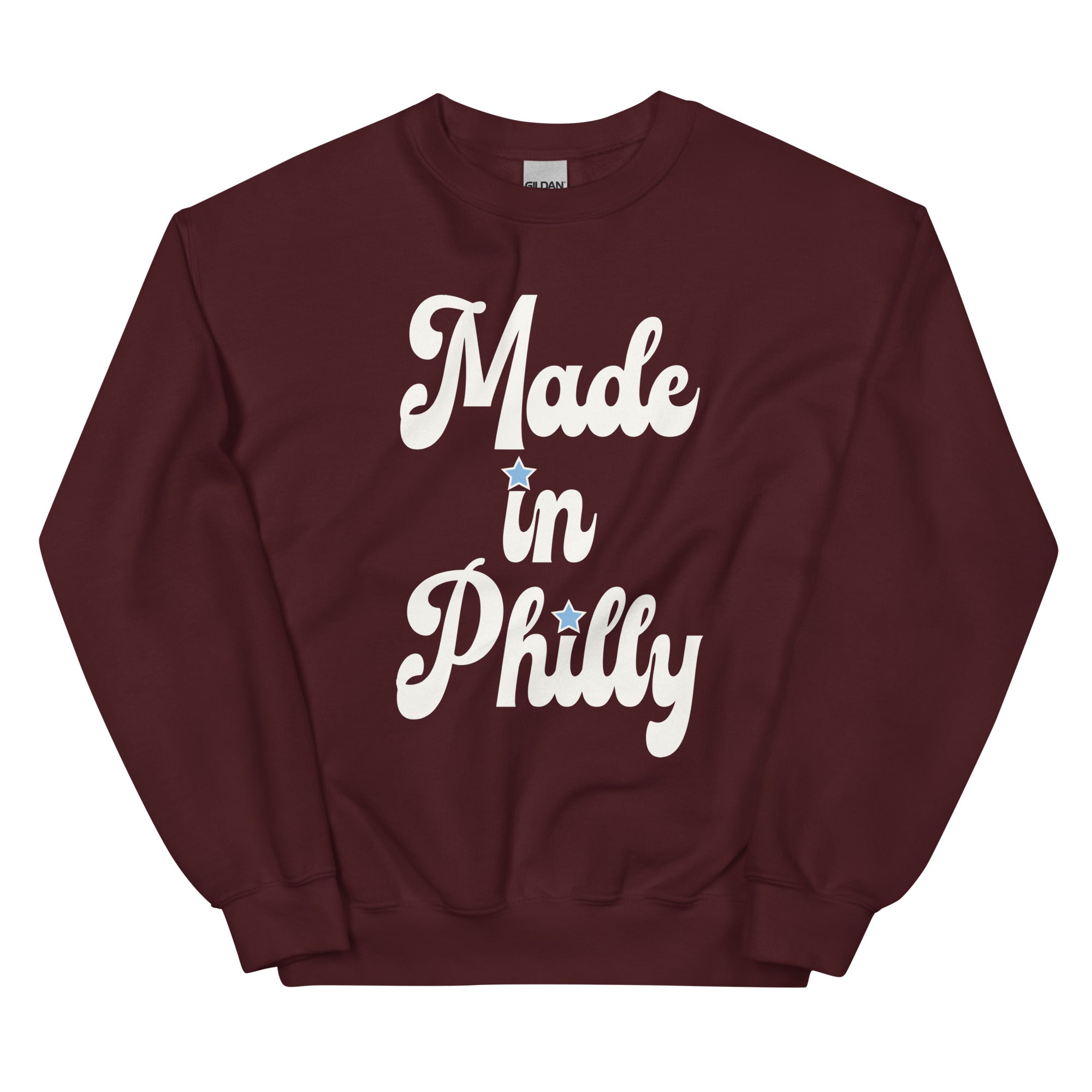 Made in Philly Philadelphia maroon sweatshirt Phillygoat