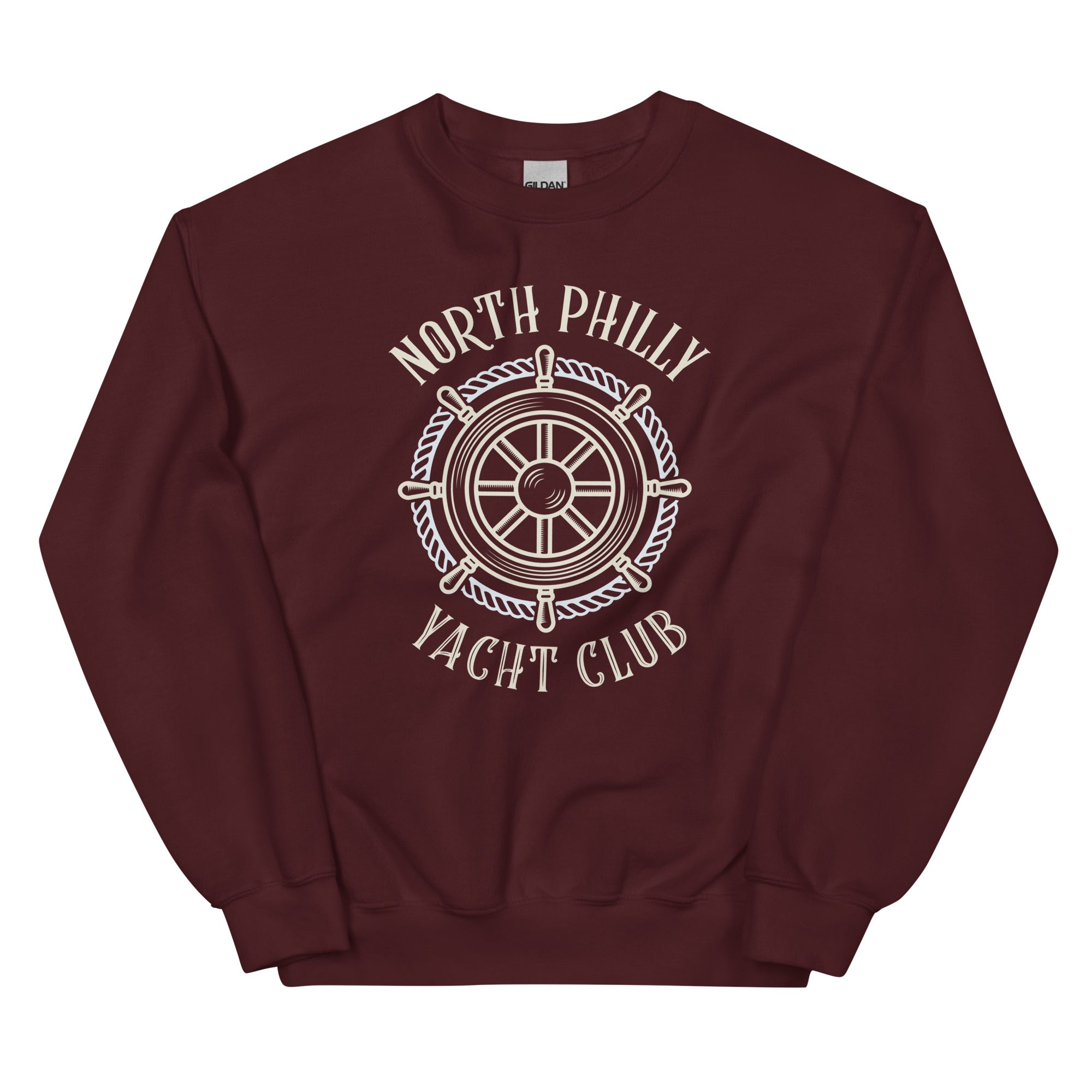 North Philly Philadelphia yacht club maroon sweatshirt Phillygoat