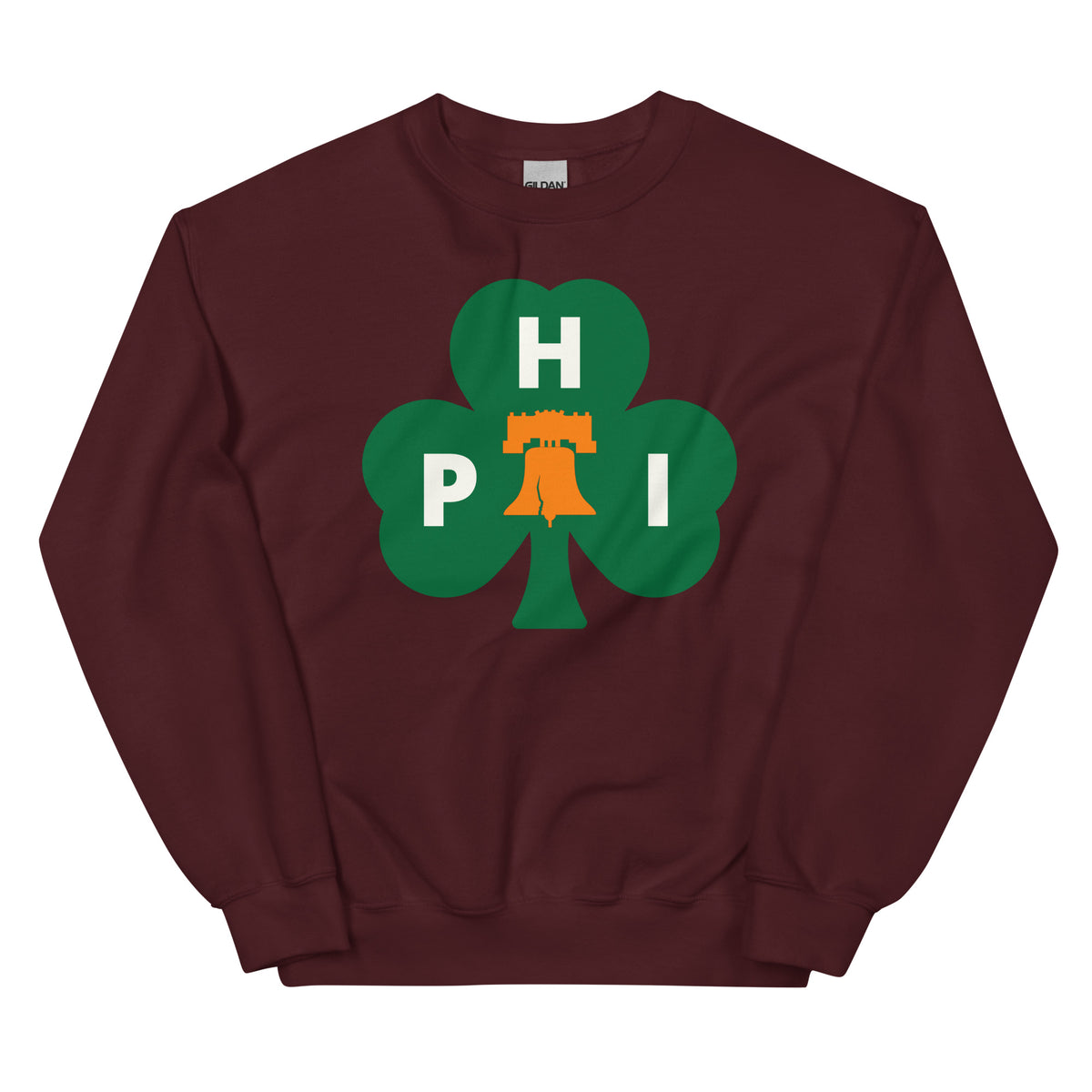 Philadelphia Philly Irish shamrock maroon sweatshirt Phillygoat