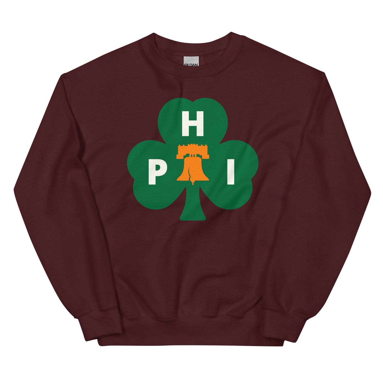 Philadelphia Philly Irish shamrock maroon sweatshirt Phillygoat