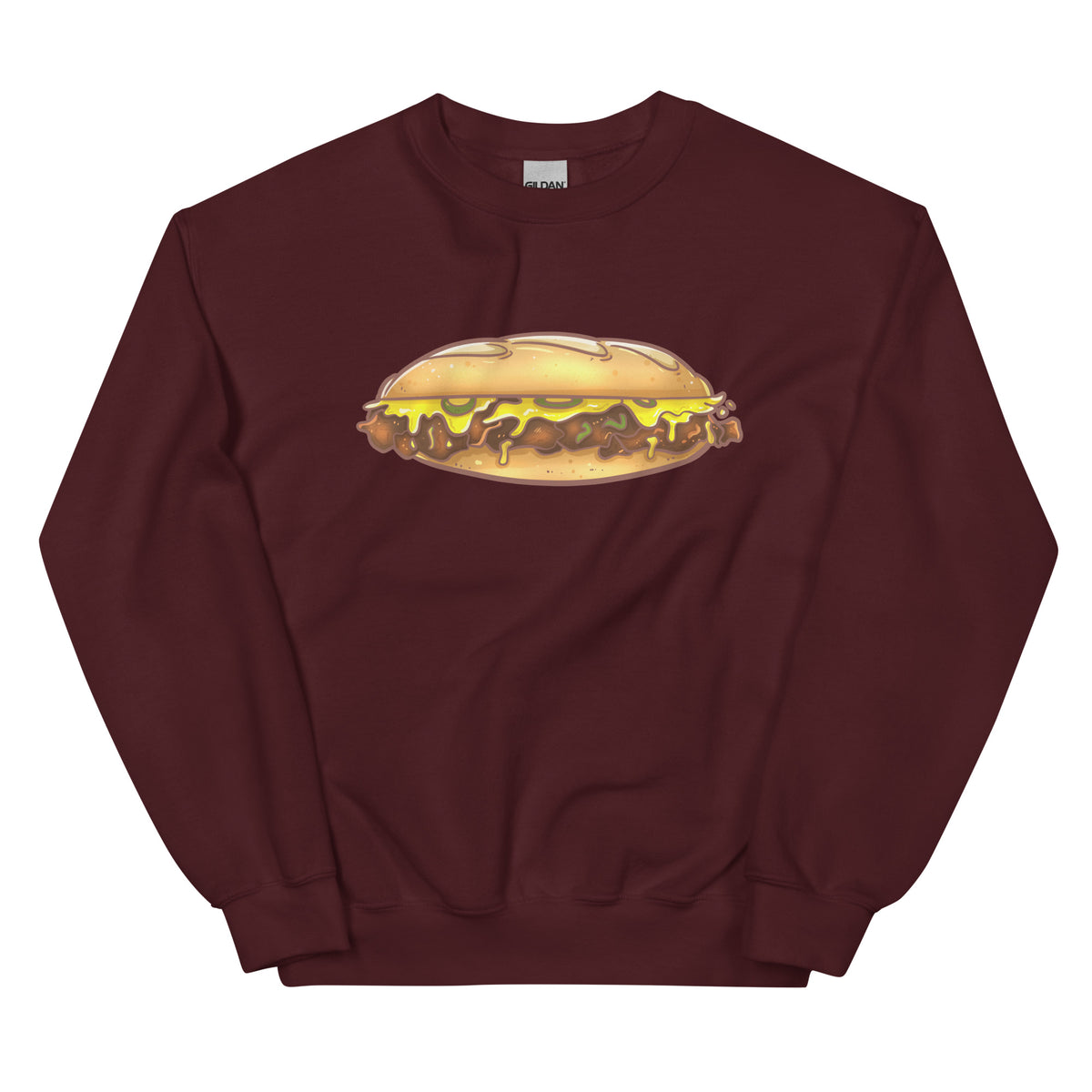 Philadelphia Philly cheesesteak maroon sweatshirt Phillygoat
