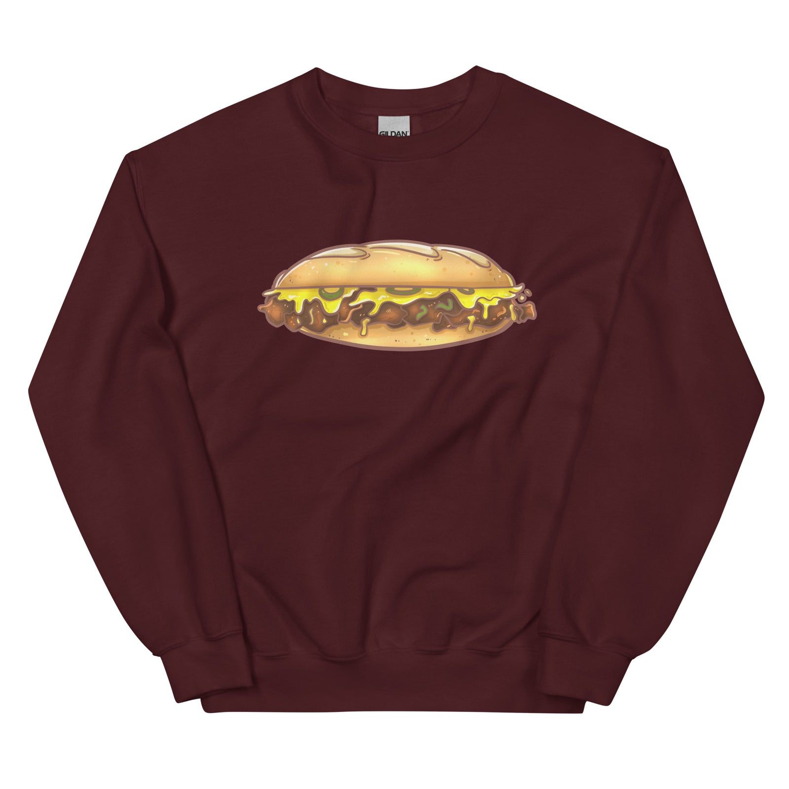 Philadelphia Philly cheesesteak maroon sweatshirt Phillygoat