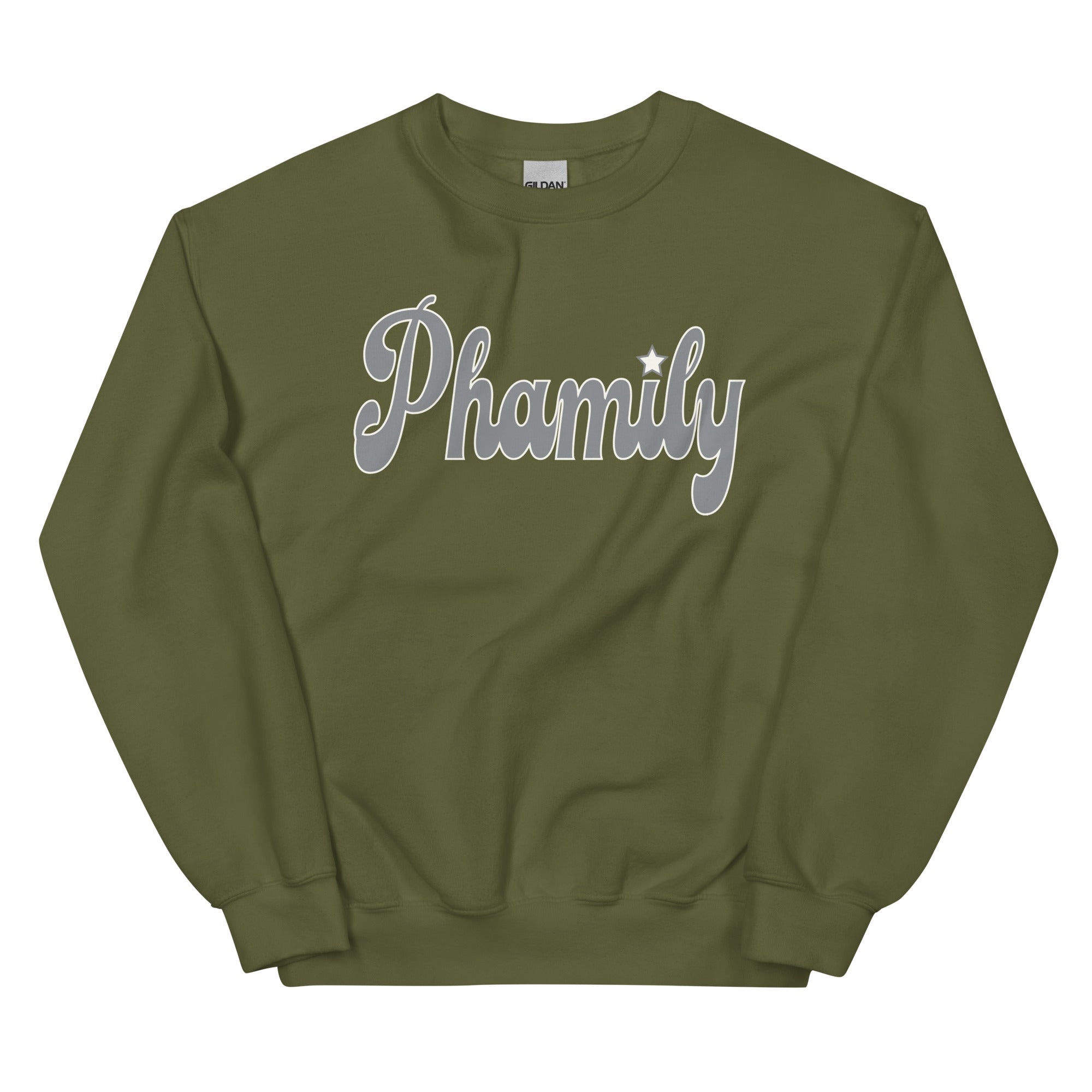 Philadelphia Phillies  phamily army green sweatshirt Phillygoat