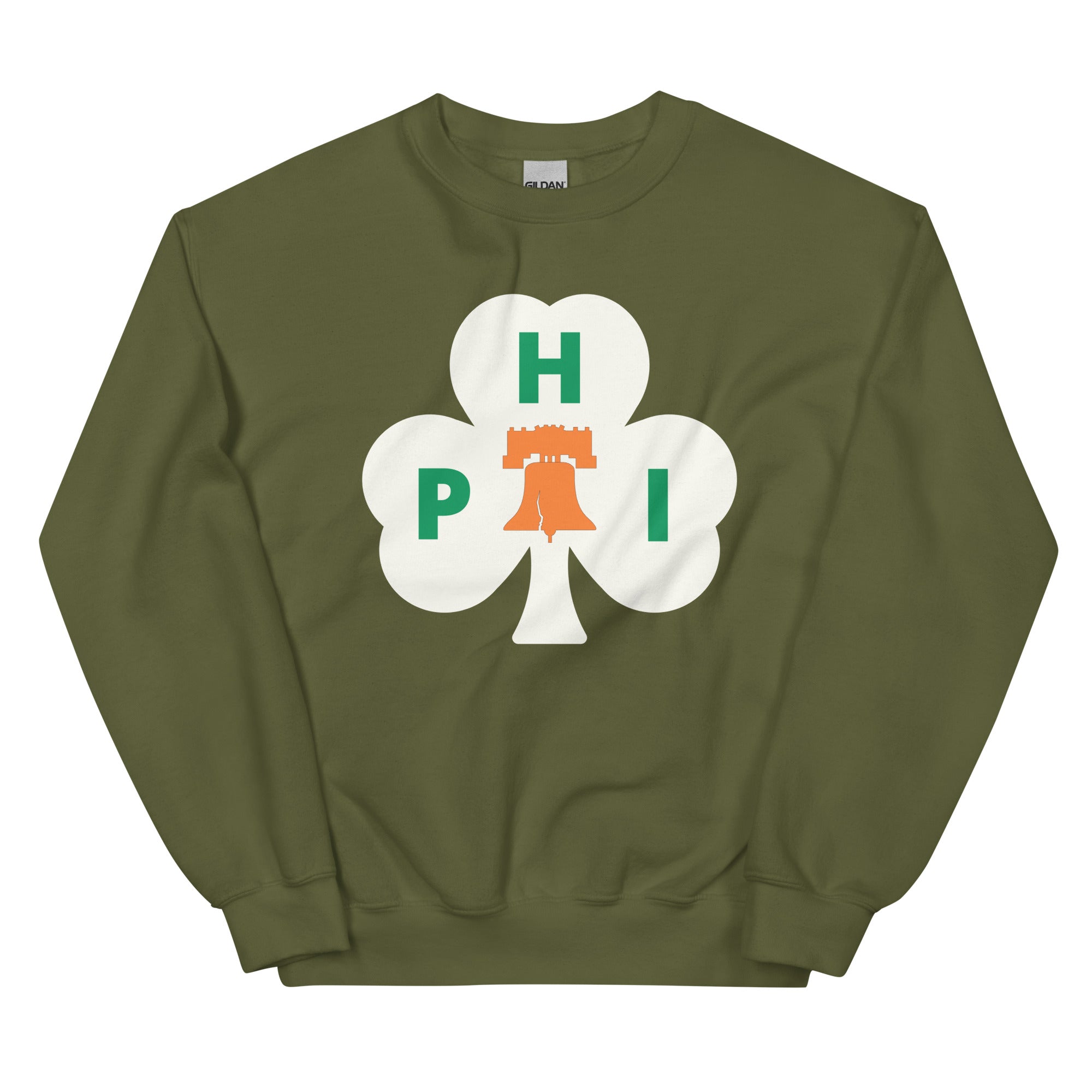 Philadelphia Philly Irish shamrock dark green sweatshirt Phillygoat