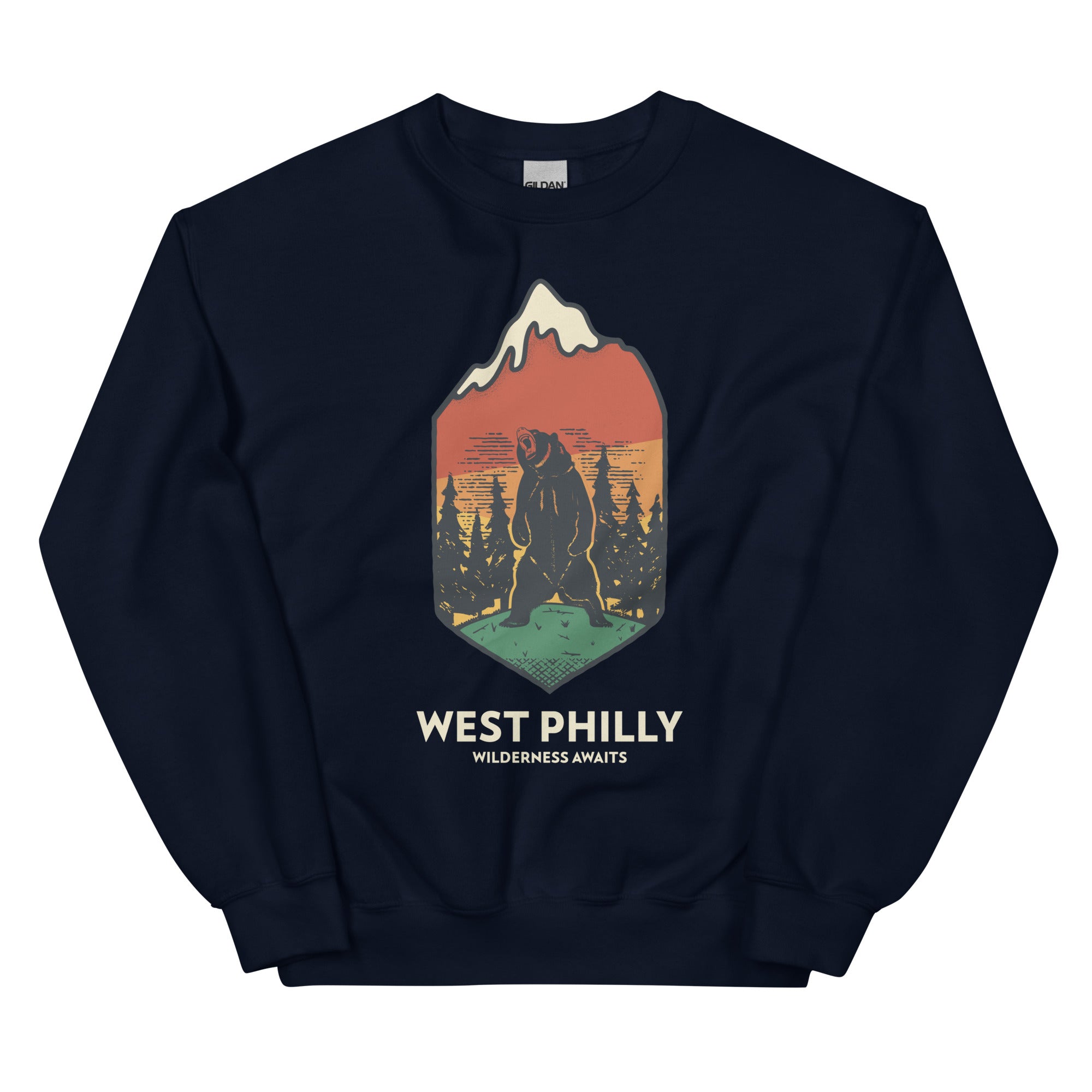 West Philly Wilderness Philadelphia outdoors navy blue sweatshirt Phillygoat