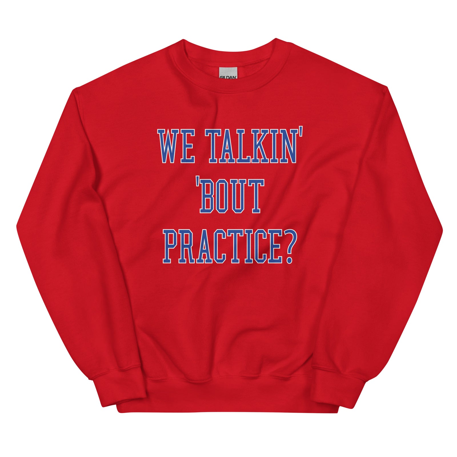 Philadelphia 76ers Allen Iverson we talkin bout practice red sweatshirt Phillygoat