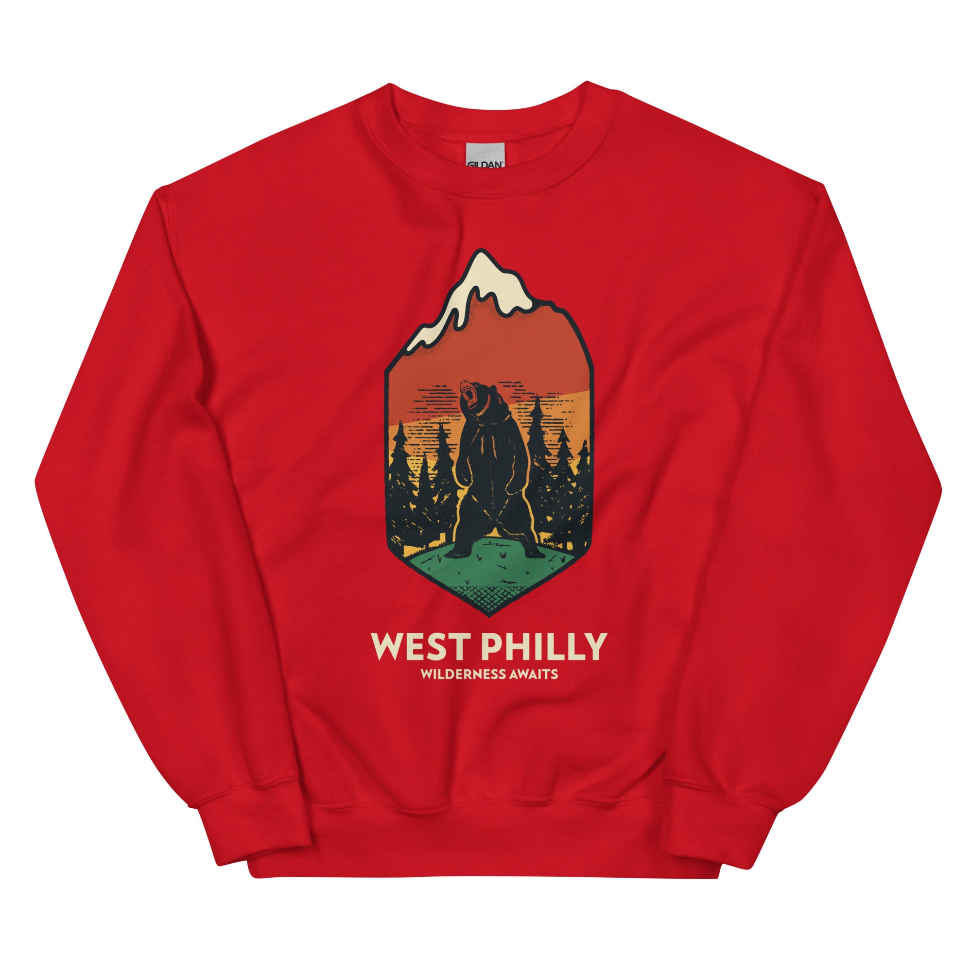 West Philly Wilderness Philadelphia outdoors red sweatshirt Phillygoat