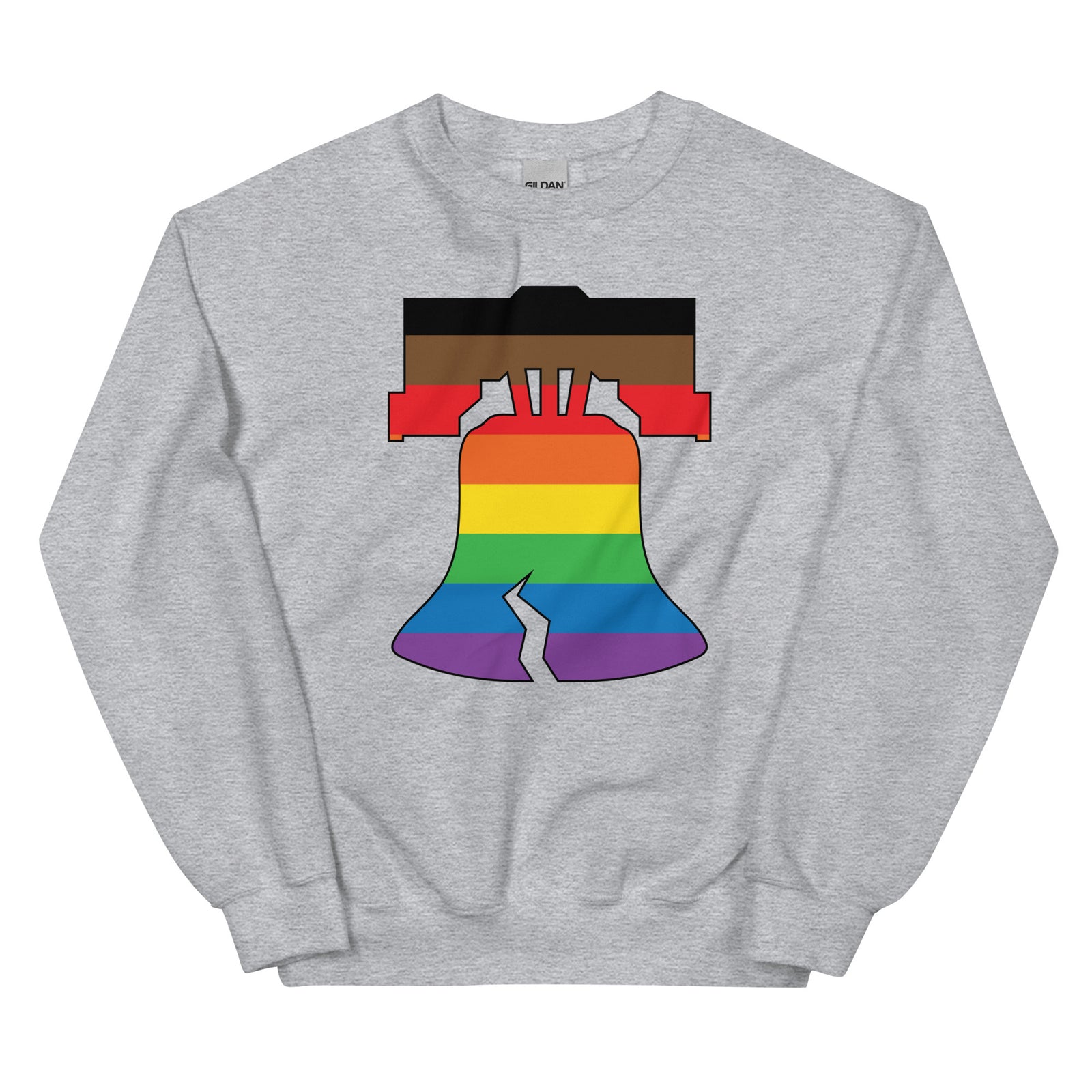 Philly pride Philadelphia LGBTQ+ rainbow liberty bell sport grey hoodie Phillygoat