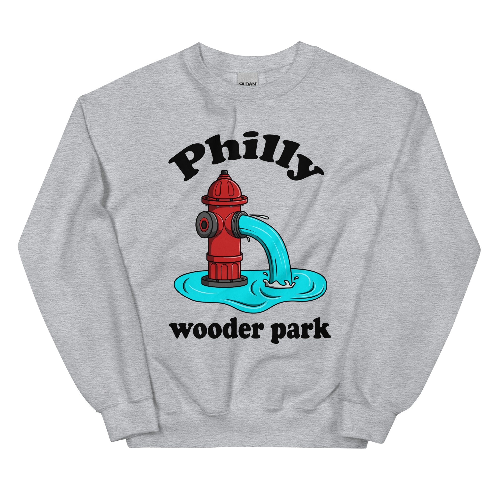 Philadelphia Philly wooder park fire hydrant funny sport grey sweatshirt Phillygoat