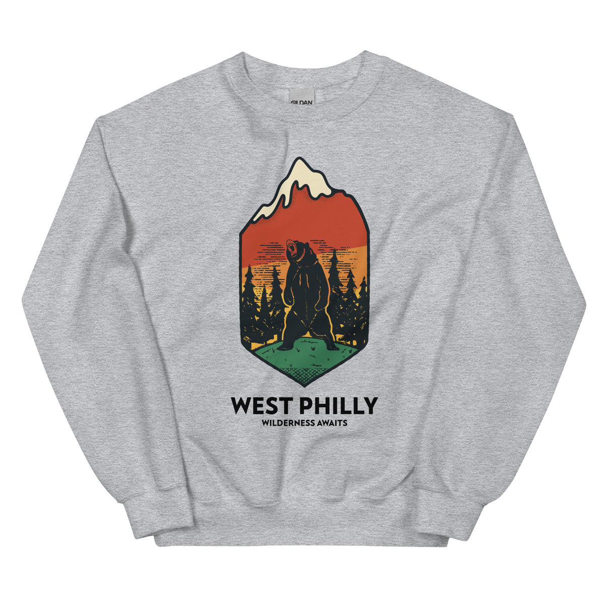 West Philly Wilderness Philadelphia outdoors sport grey sweatshirt Phillygoat