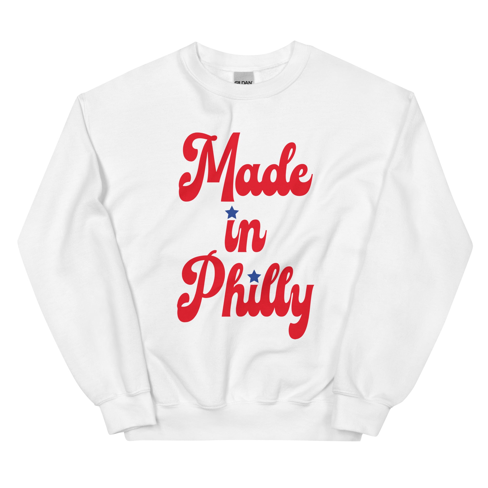 Made in Philly Philadelphia white sweatshirt Phillygoat