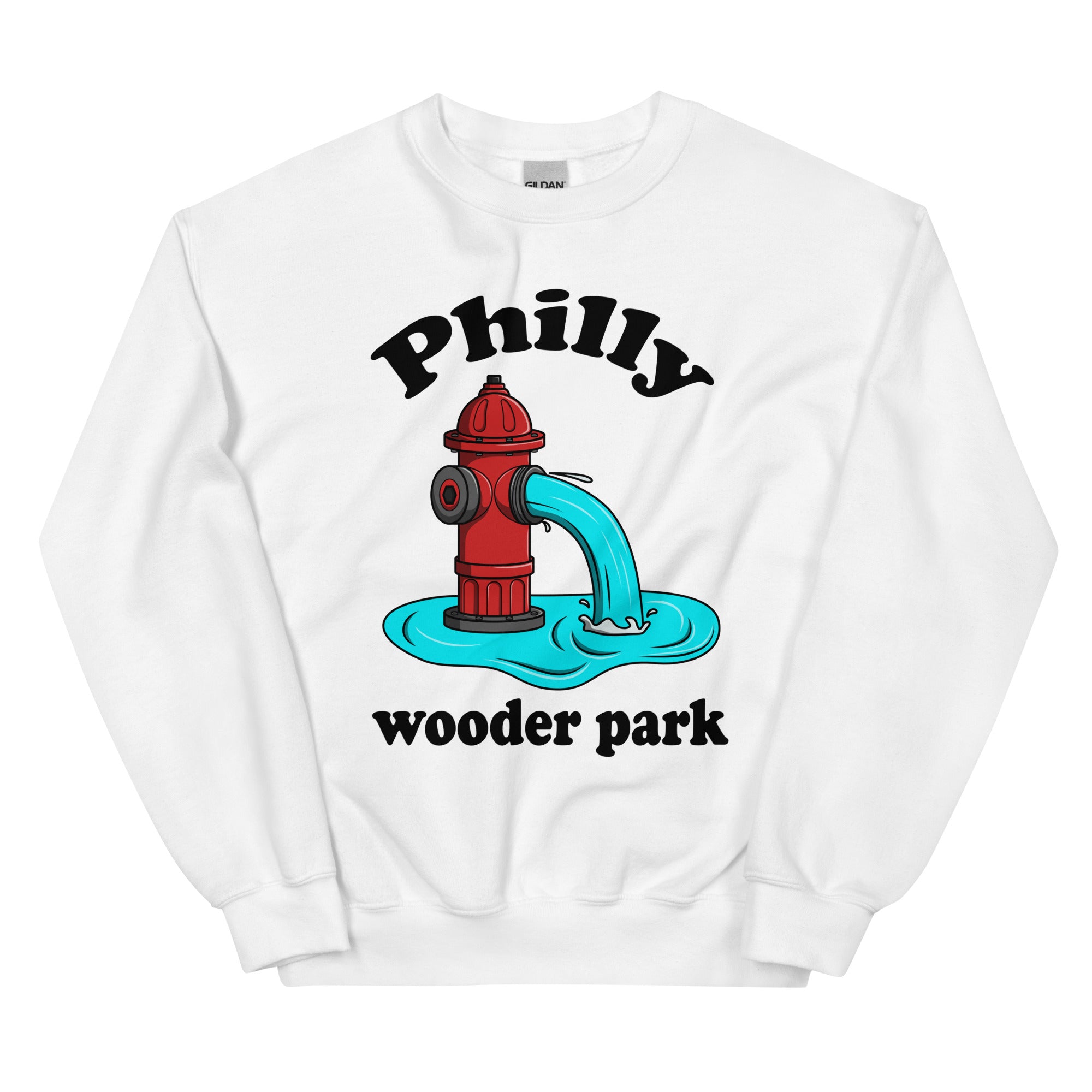 Philadelphia Philly wooder park fire hydrant funny white sweatshirt Phillygoat