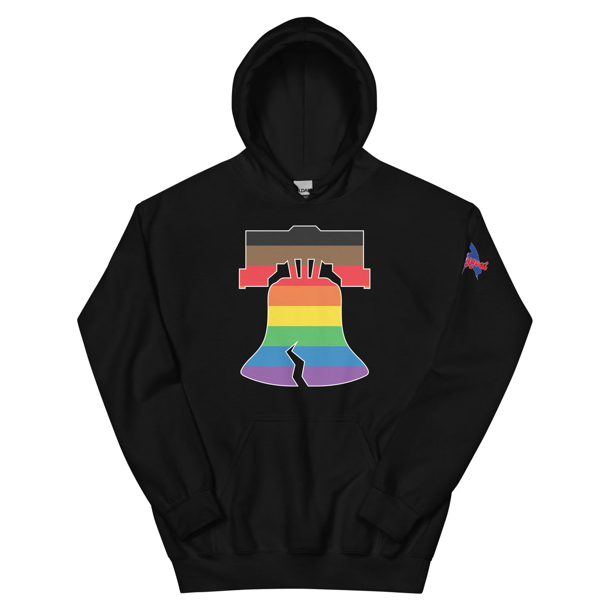 Philly pride Philadelphia LGBTQ+ rainbow liberty bell black hoodie Phillygoat