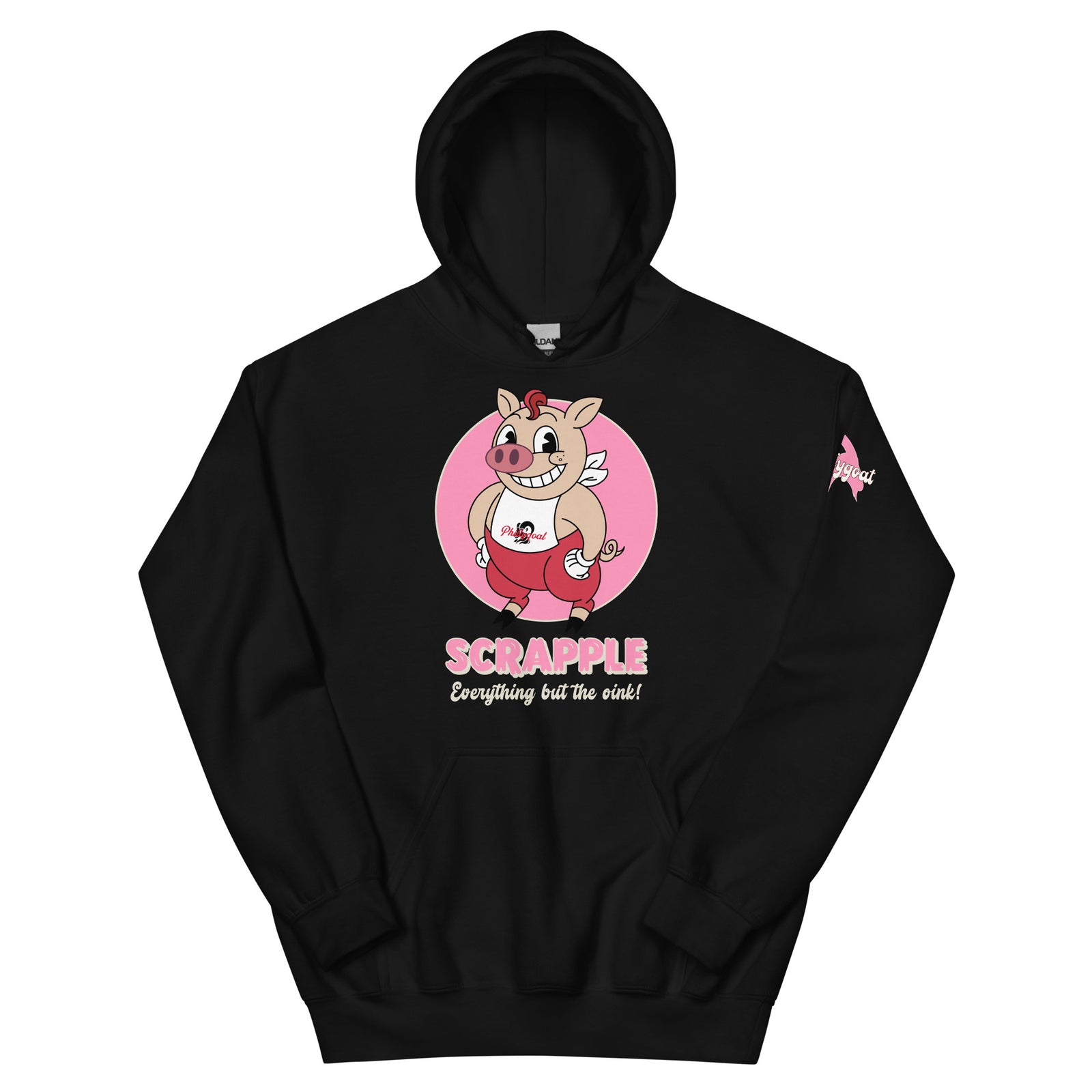 Philadelphia scrapple Philly pig black hoodie Phillygoat