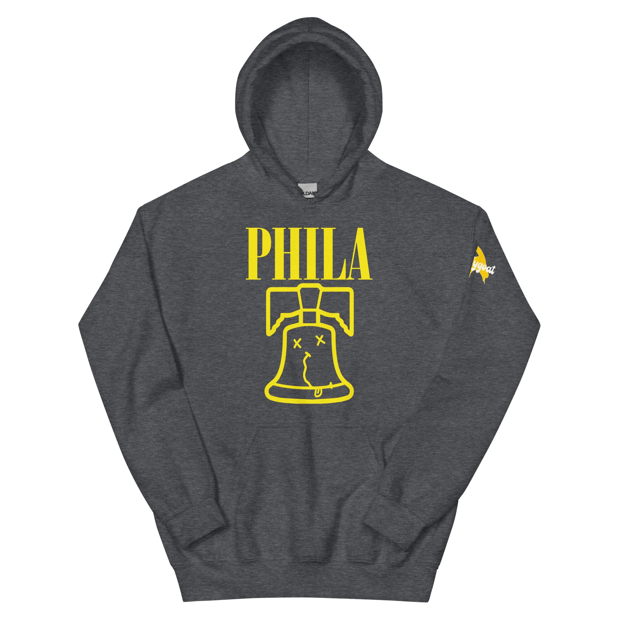 Philadelphia Nirvana dark heather grey hoodie Phillygoat