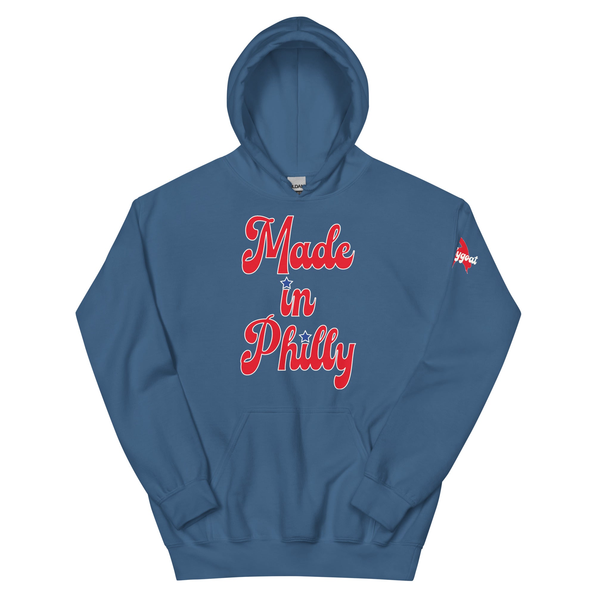 Made in Philly Philadelphia blue hoodie Phillygoat