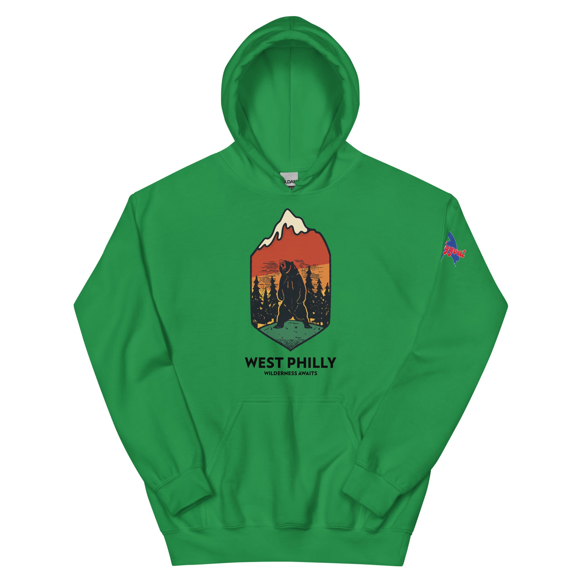 West Philly Philadelphia outdoors wilderness green hoodie Phillygoat