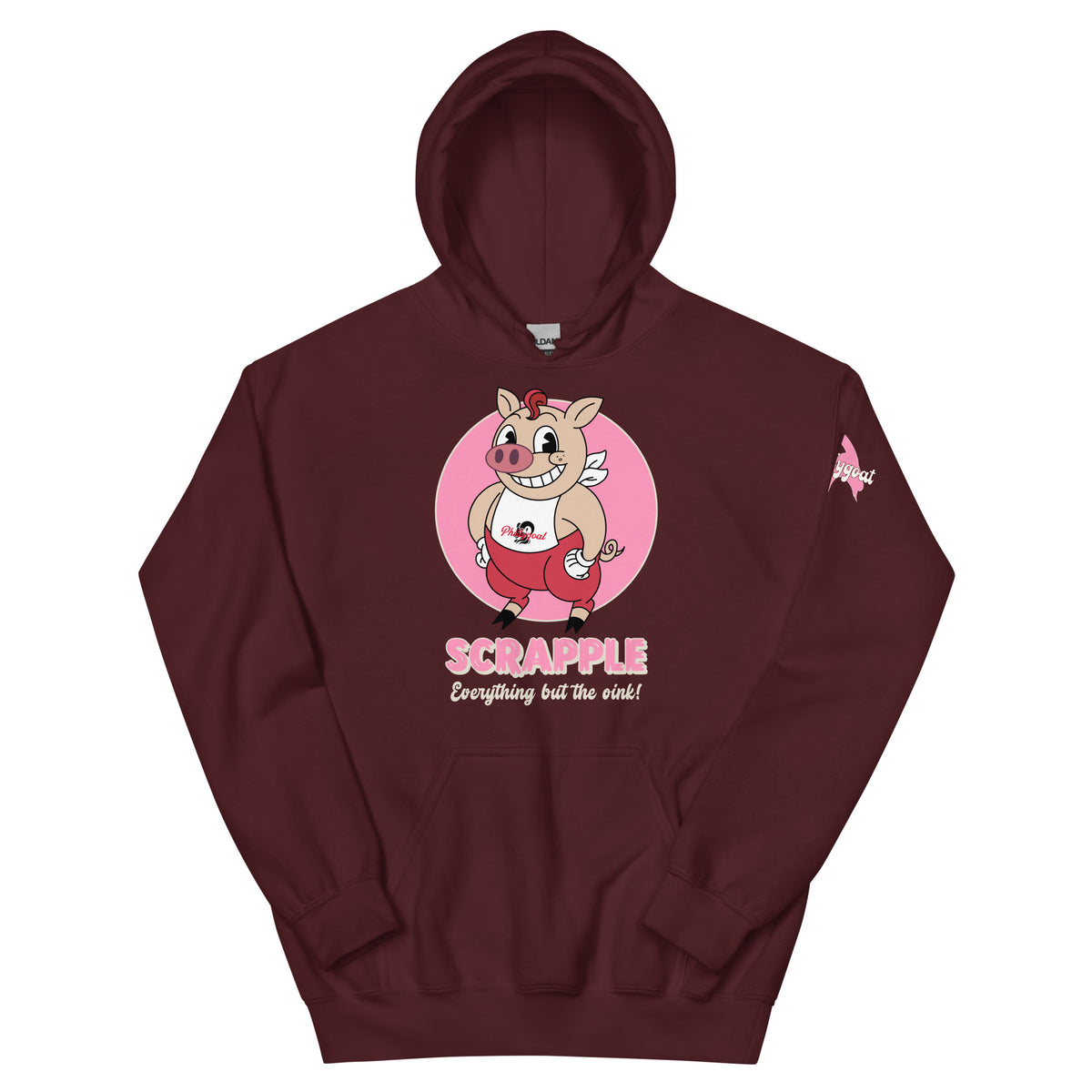 Philadelphia scrapple Philly pig maroon hoodie Phillygoat
