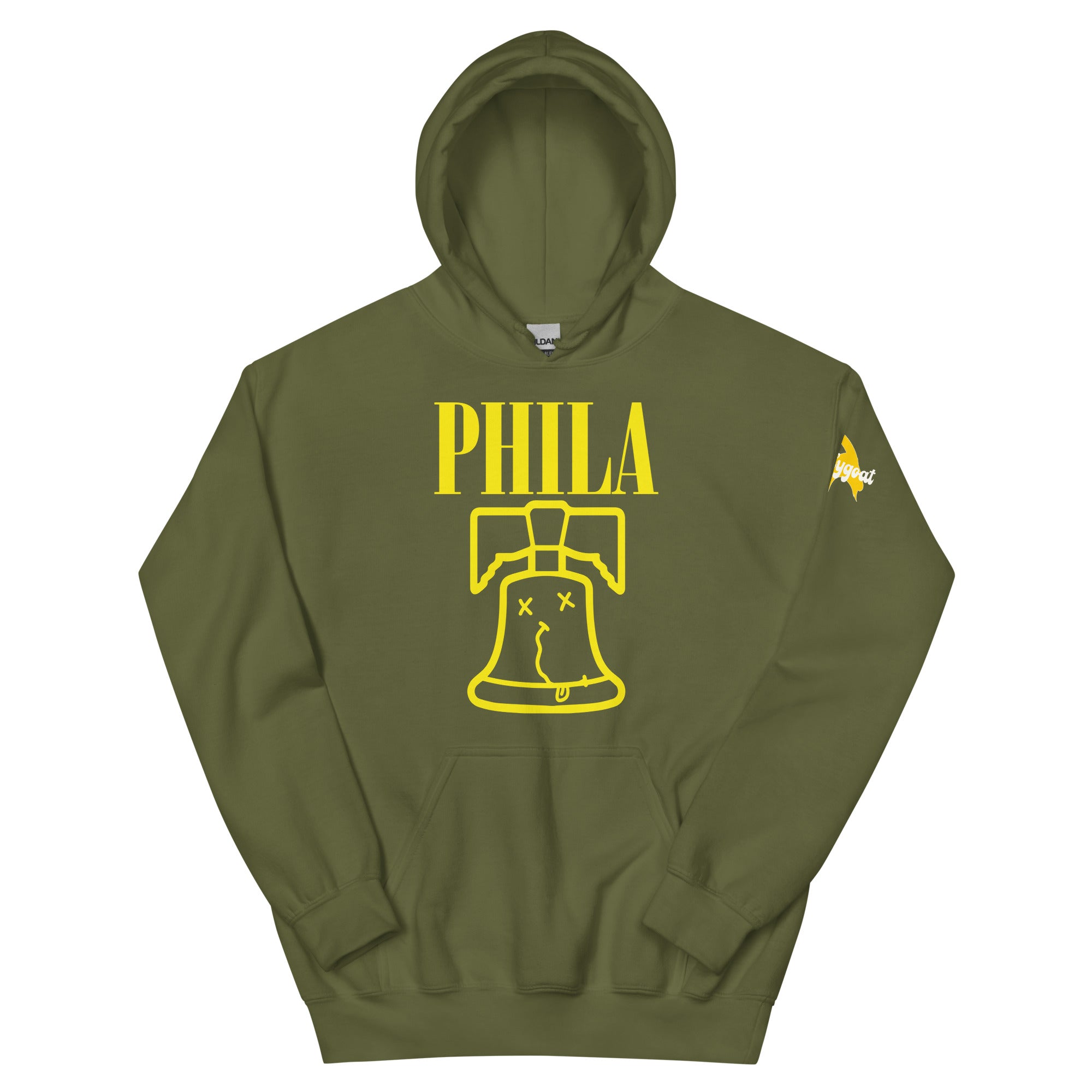 Philadelphia Nirvana army green hoodie Phillygoat