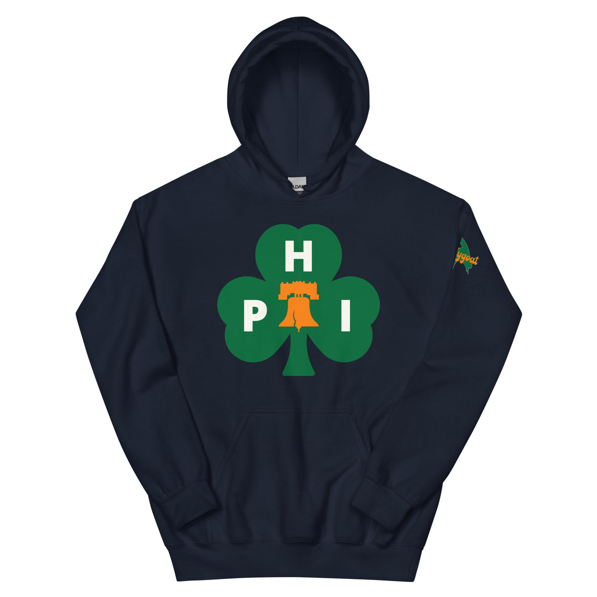 Philadelphia Irish Philly shamrock navy hoodie Phillygoat