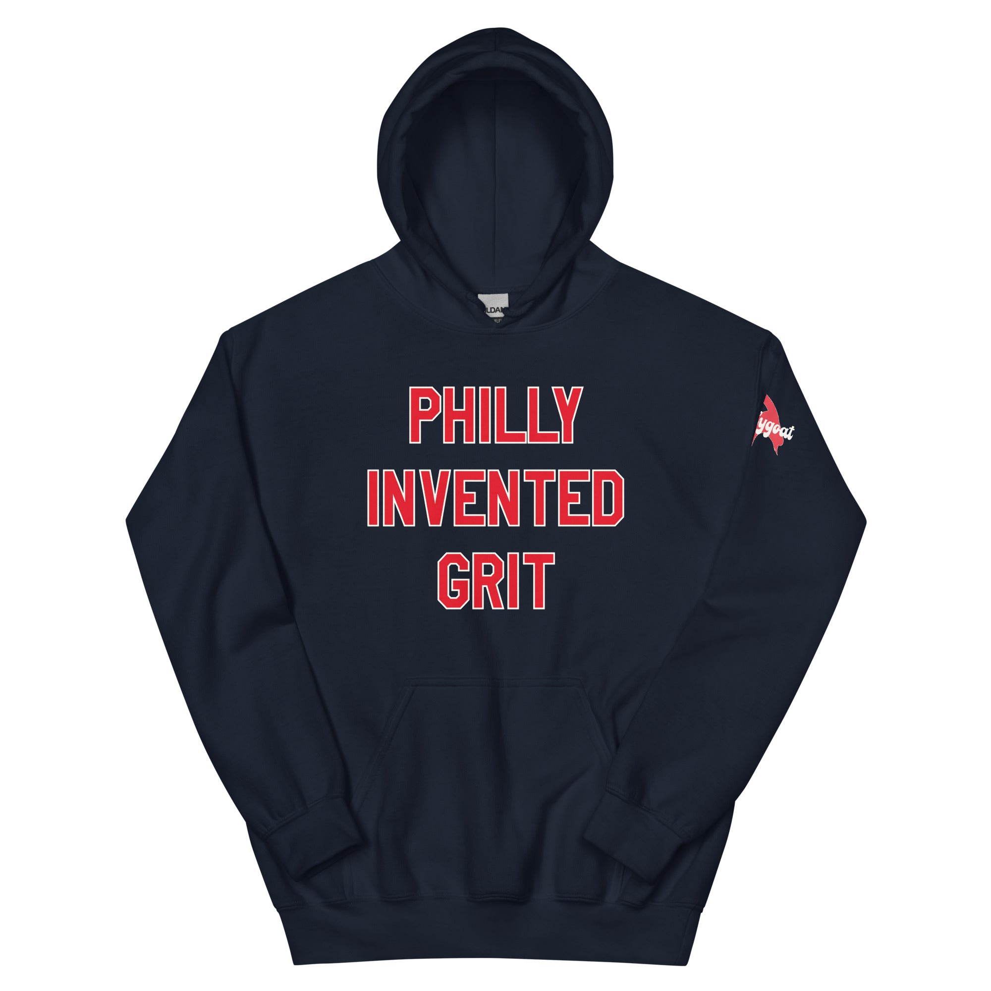 Philadelphia philly invented grit navy hoodie Phillygoat