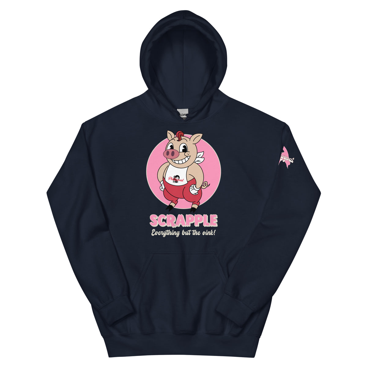 Philadelphia scrapple Philly pig navy blue hoodie Phillygoat