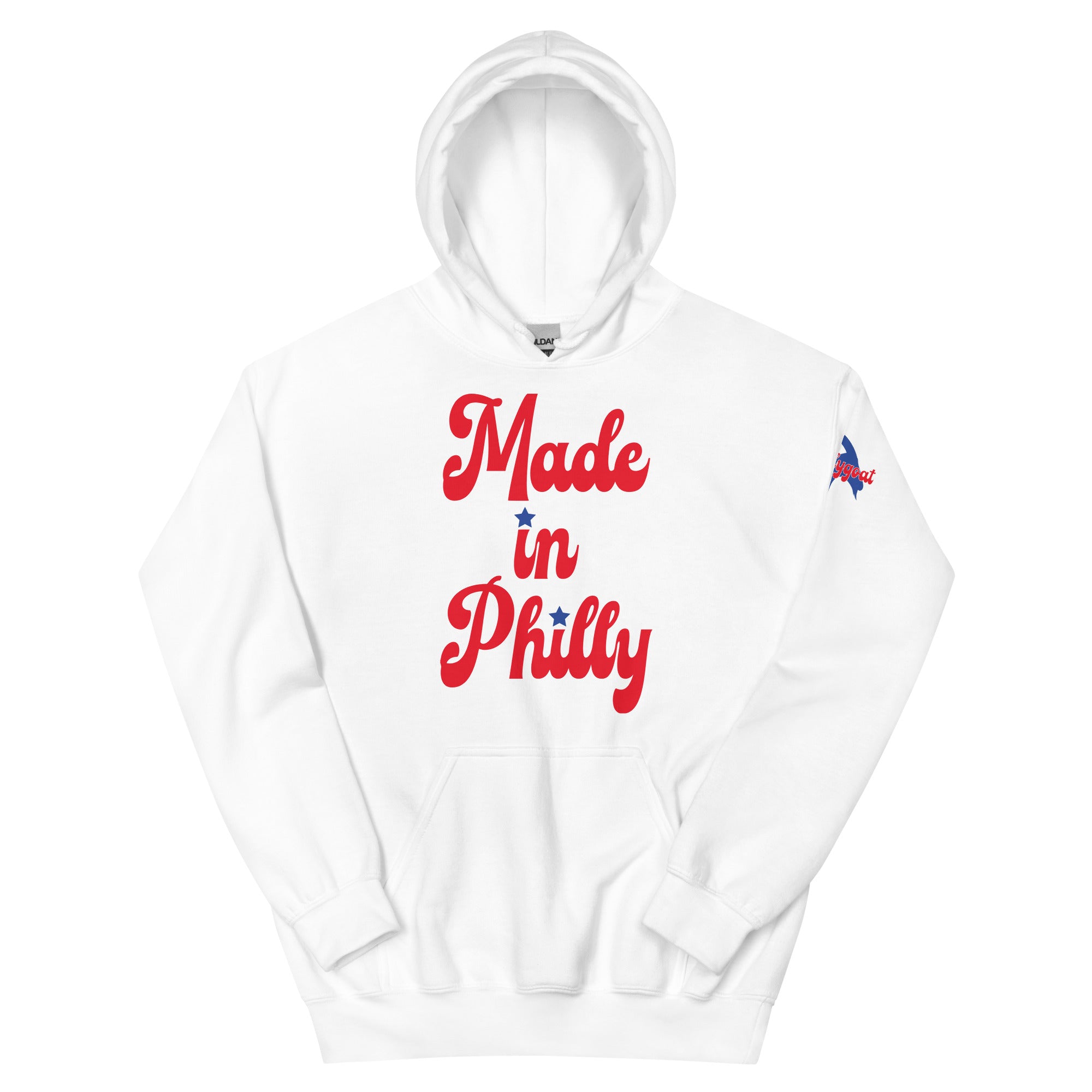 Made in Philly Philadelphia white hoodie Phillygoat