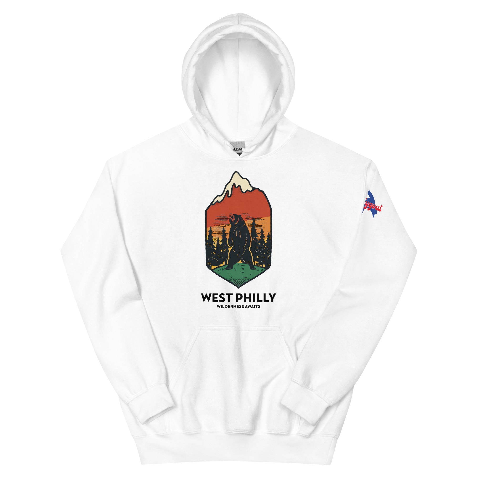 West Philly Philadelphia outdoors wilderness white hoodie Phillygoat