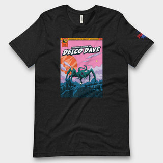 "Philly Comics Delco Dave vs. The Space Kraken" Tee - Black Heather / XS