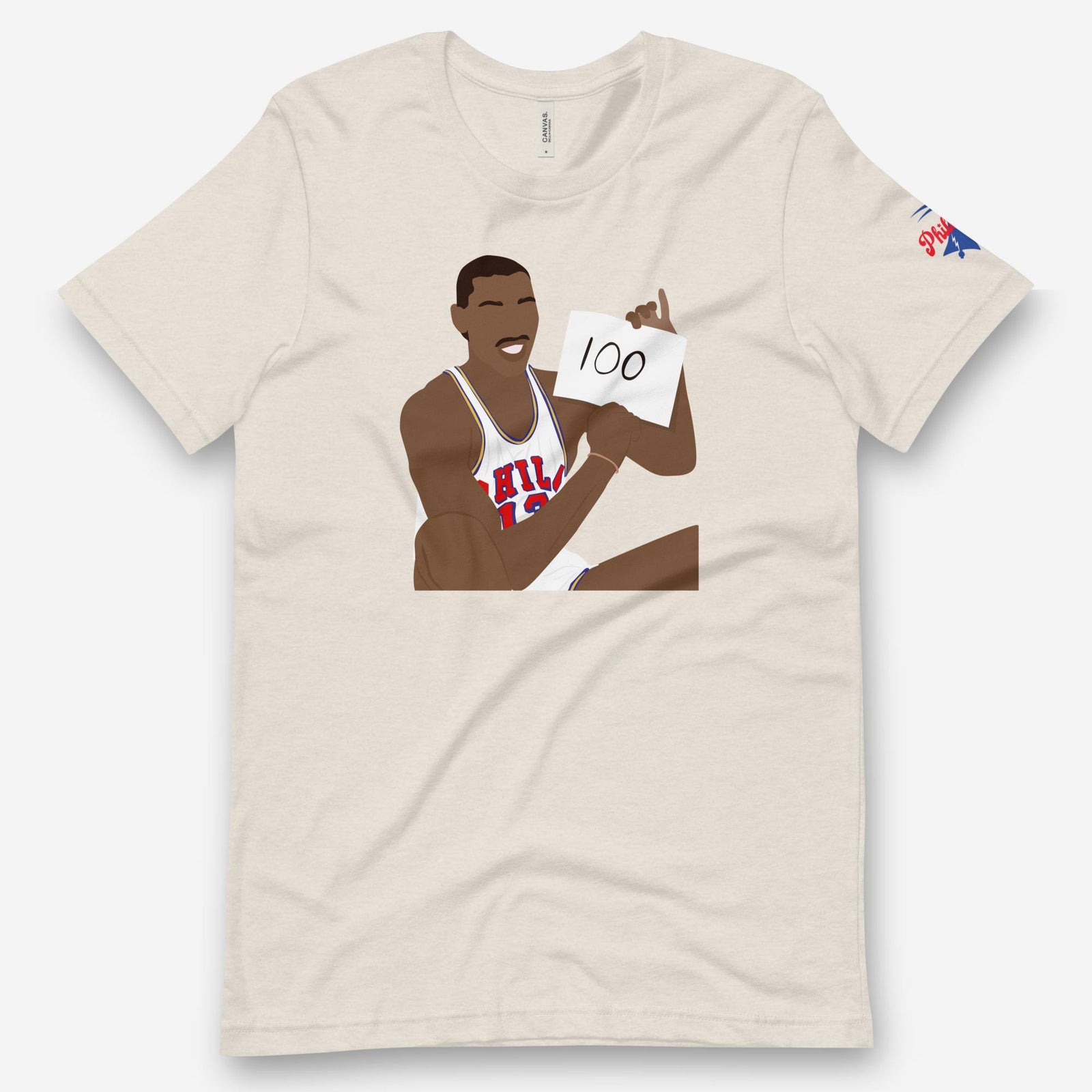 "Wilt Scores 100 Points" Tee meta-size-chart-bella-canvas-3001-sizing-chart by Phillygoat – Philadelphia sports apparel