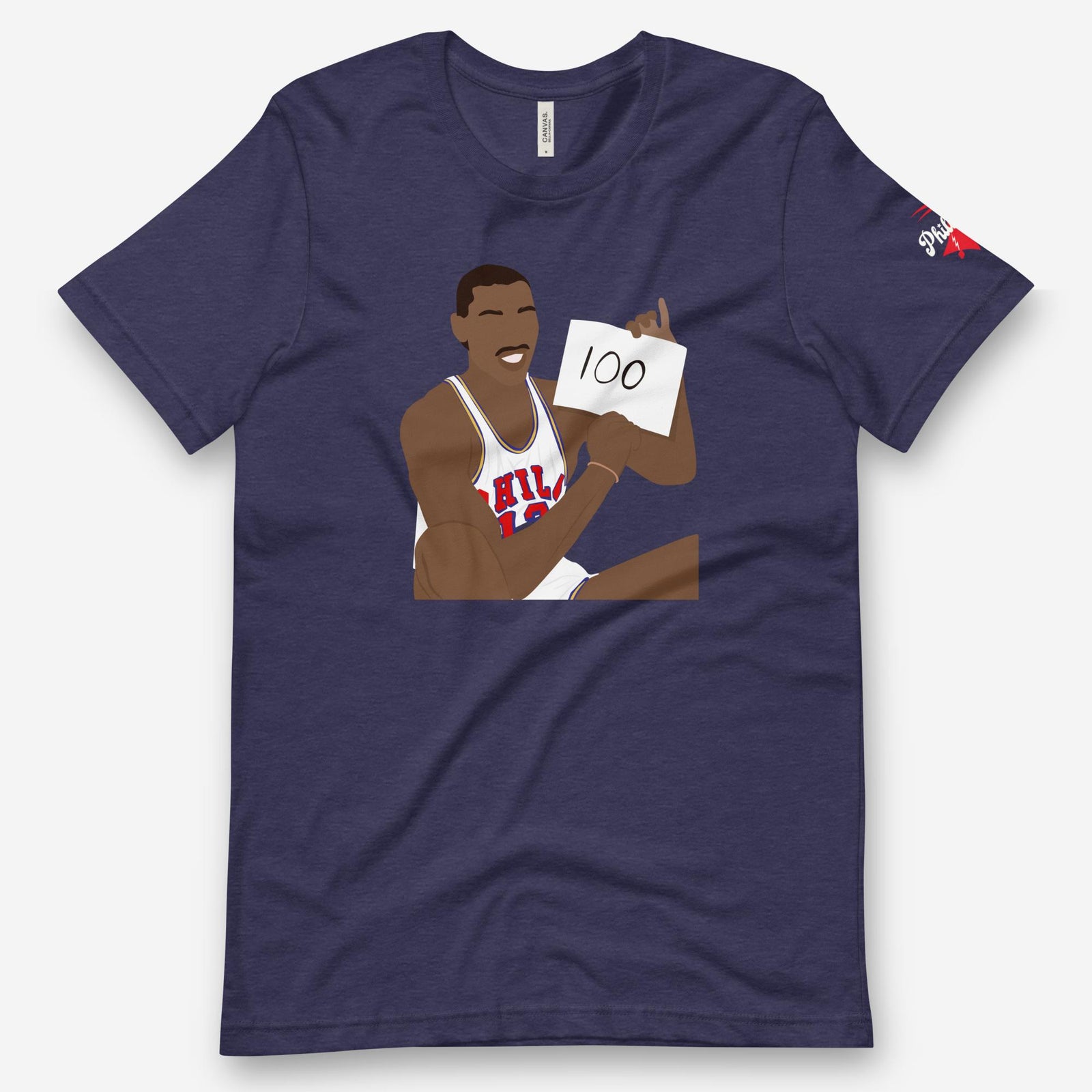 "Wilt Scores 100 Points" Tee meta-size-chart-bella-canvas-3001-sizing-chart by Phillygoat – Philadelphia sports apparel