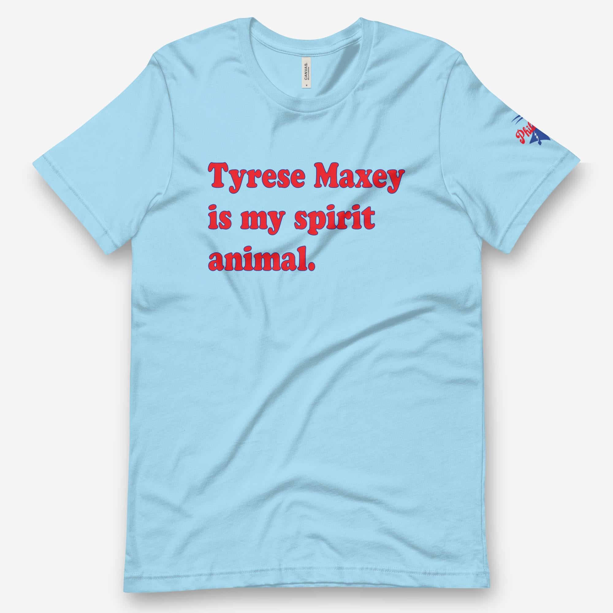 Tyrese Maxey Is My Spirit Animal T-Shirt | Philadelphia 76ers Sixers Inspired | phillygoat Ocean Blue / 3XL
