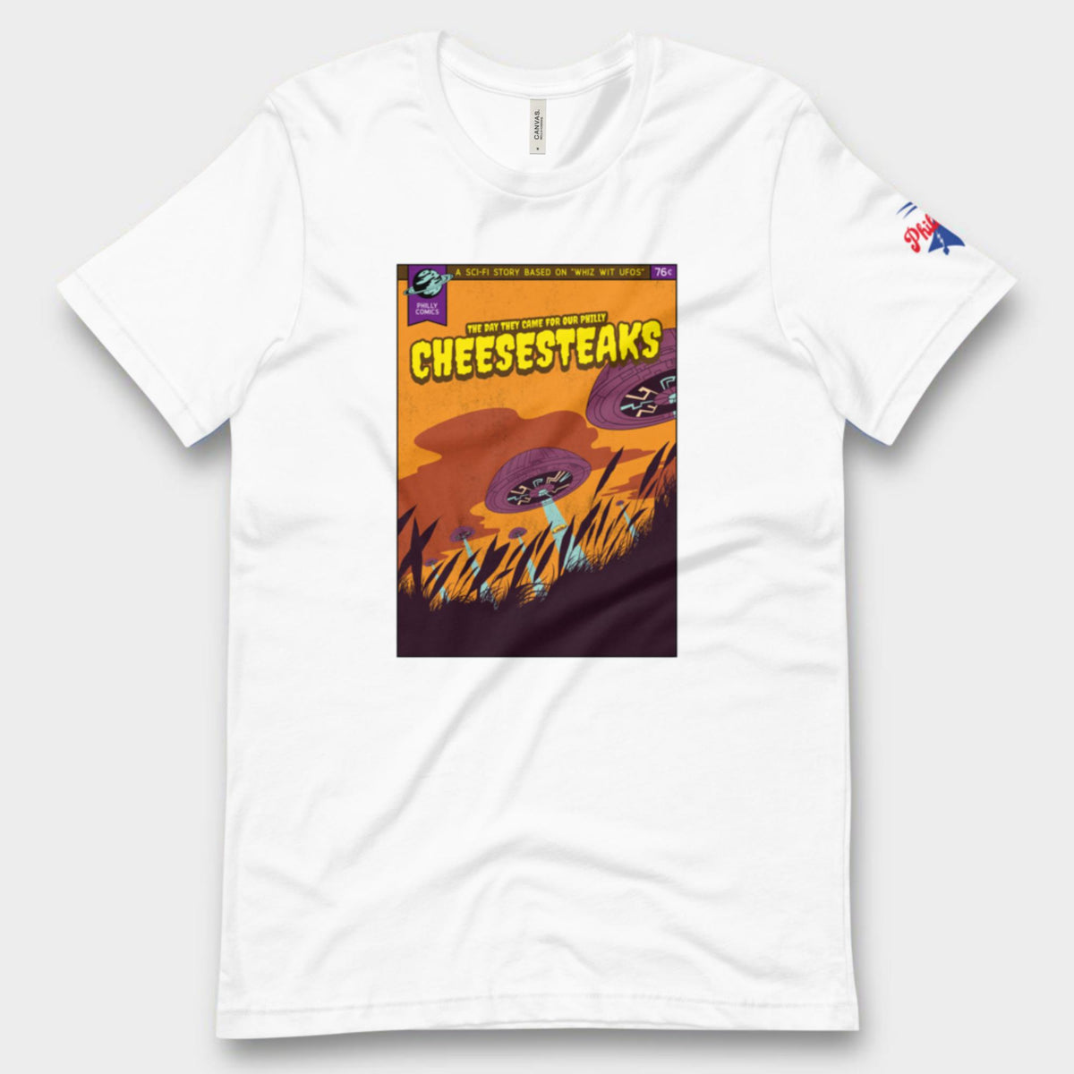"Philly Comics Alien Cheesesteak Abduction" Tee